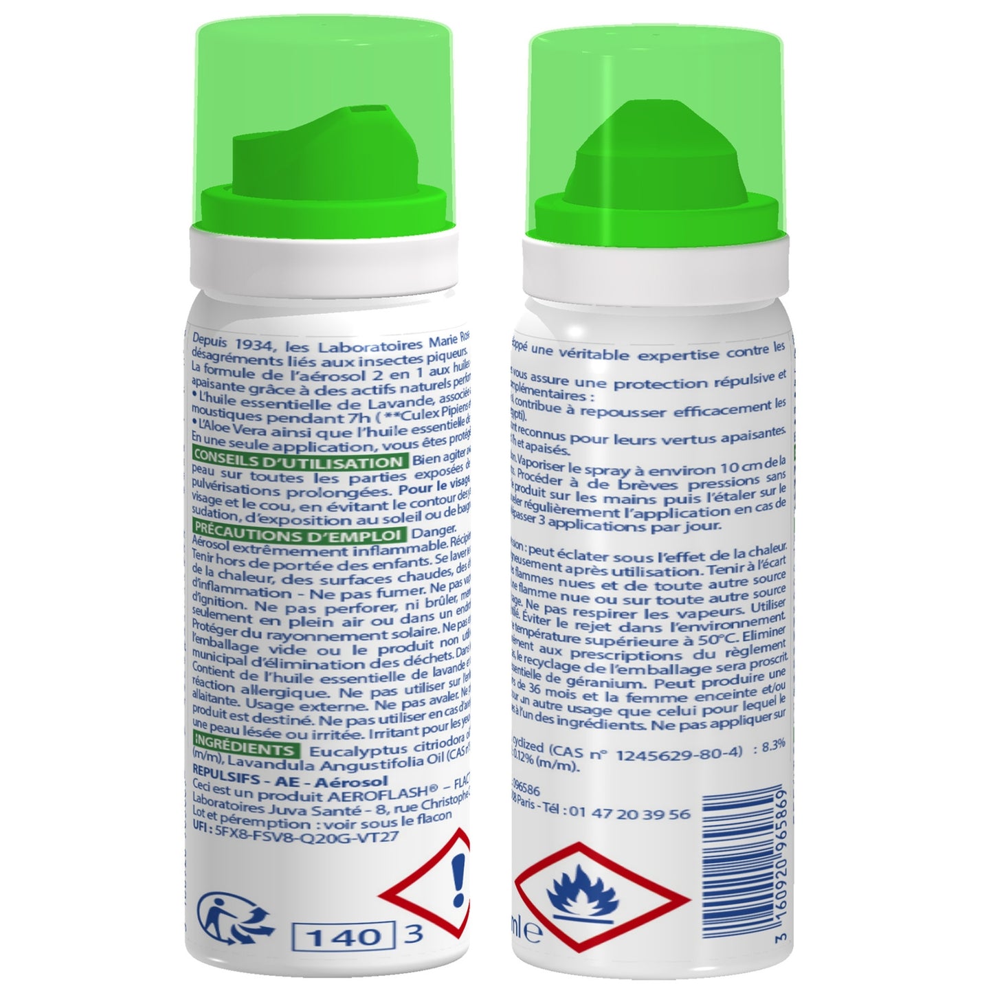 Anti-Moustiques Aérosol Répulsif et Apaisant Protection 7h Huiles Essentielles MARIE ROSE