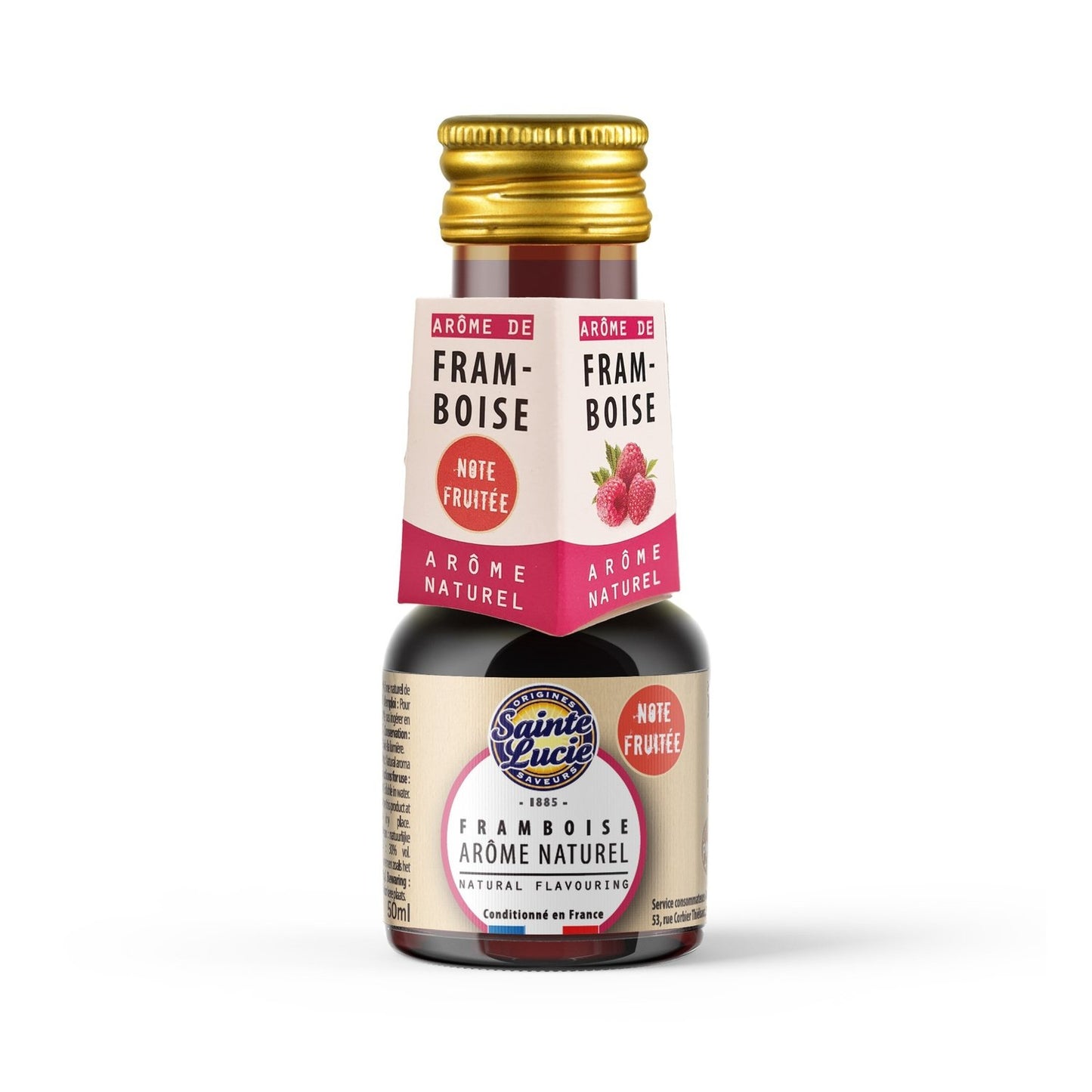Arôme Naturel de Framboise Note Fruitée SAINTE LUCIE le flacon de 50mL