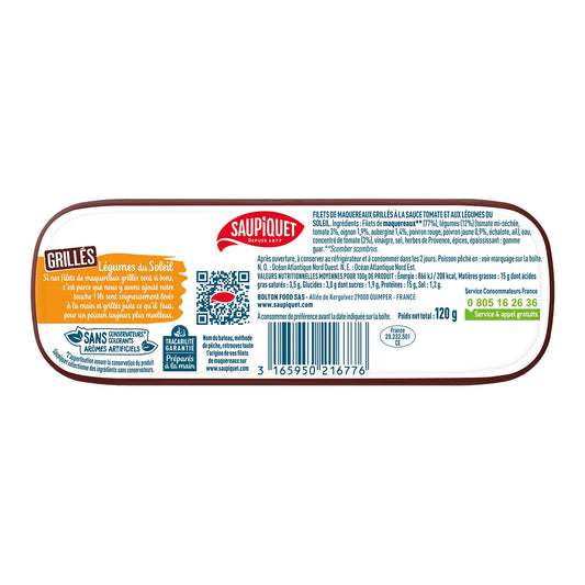 Gegrillte Makrelenfilets mit sonnengetrocknetem Gemüse SAUPIQUET