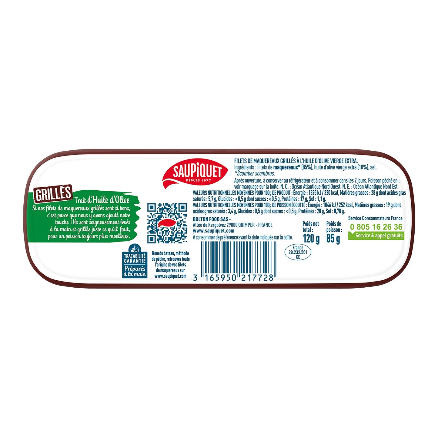 Grilled Mackerel Fillets in SAUPIQUET Olive Oil