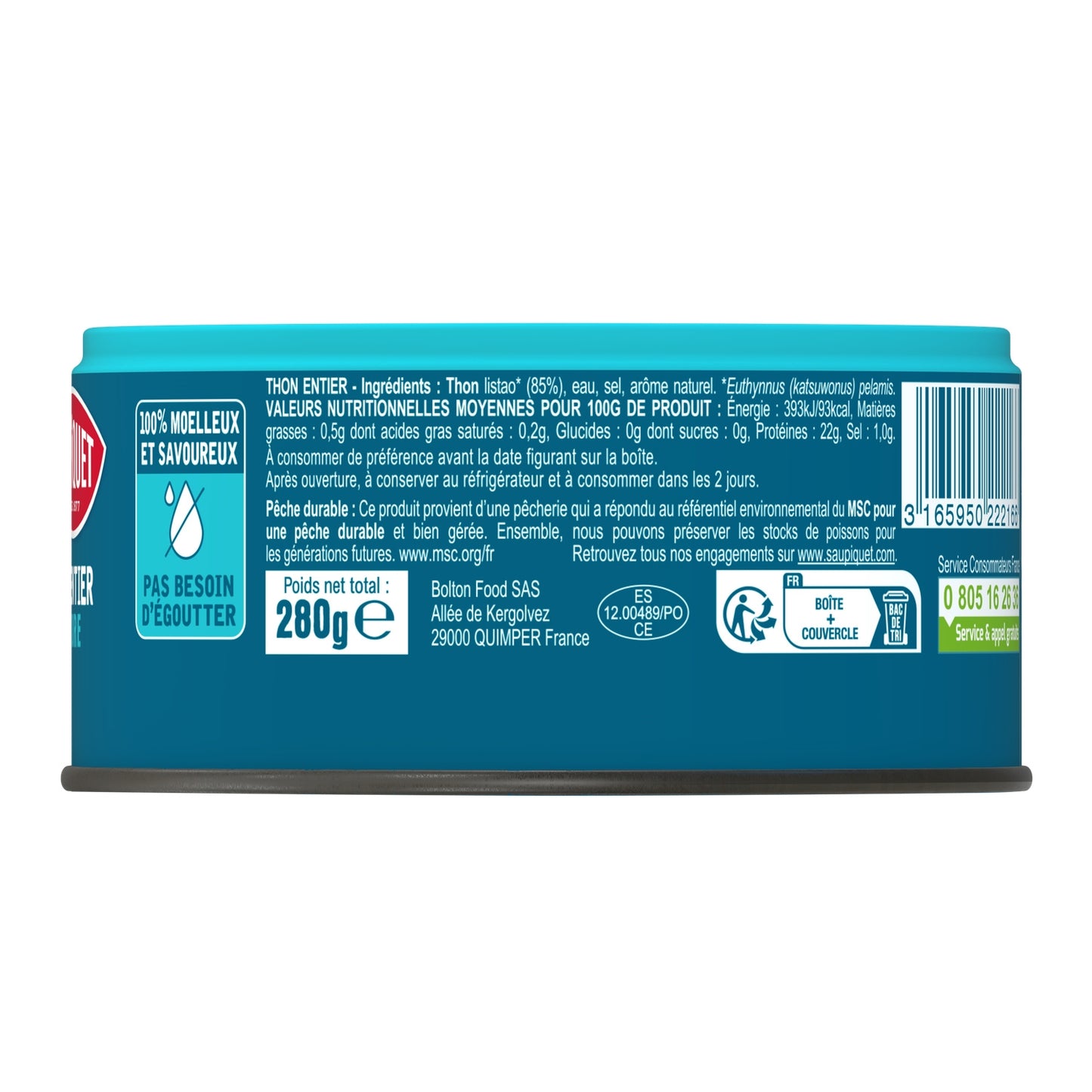 MSC SAUPIQUET Whole Tuna in Natural
