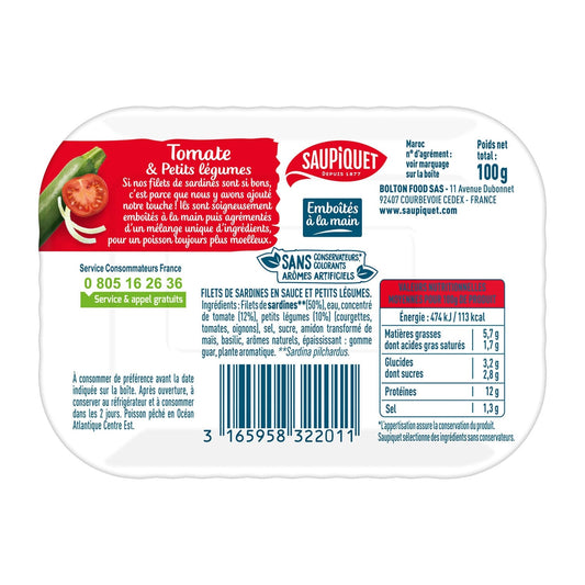 Filets de Sardines à la Sauce Tomate et Petits Légumes SAUPIQUET