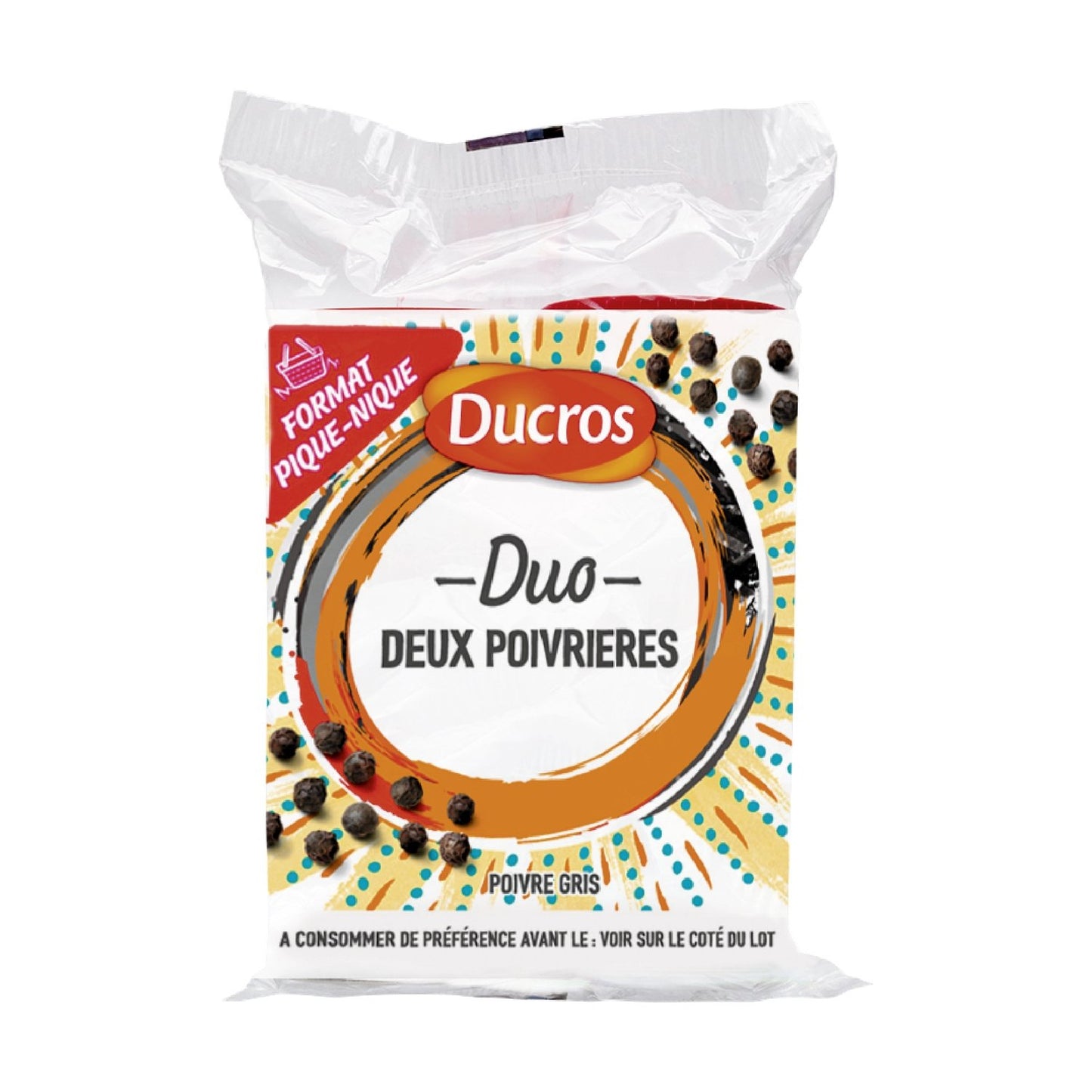 Poivre Gris Moulu DUCROS les 2 poivrières de 18 g