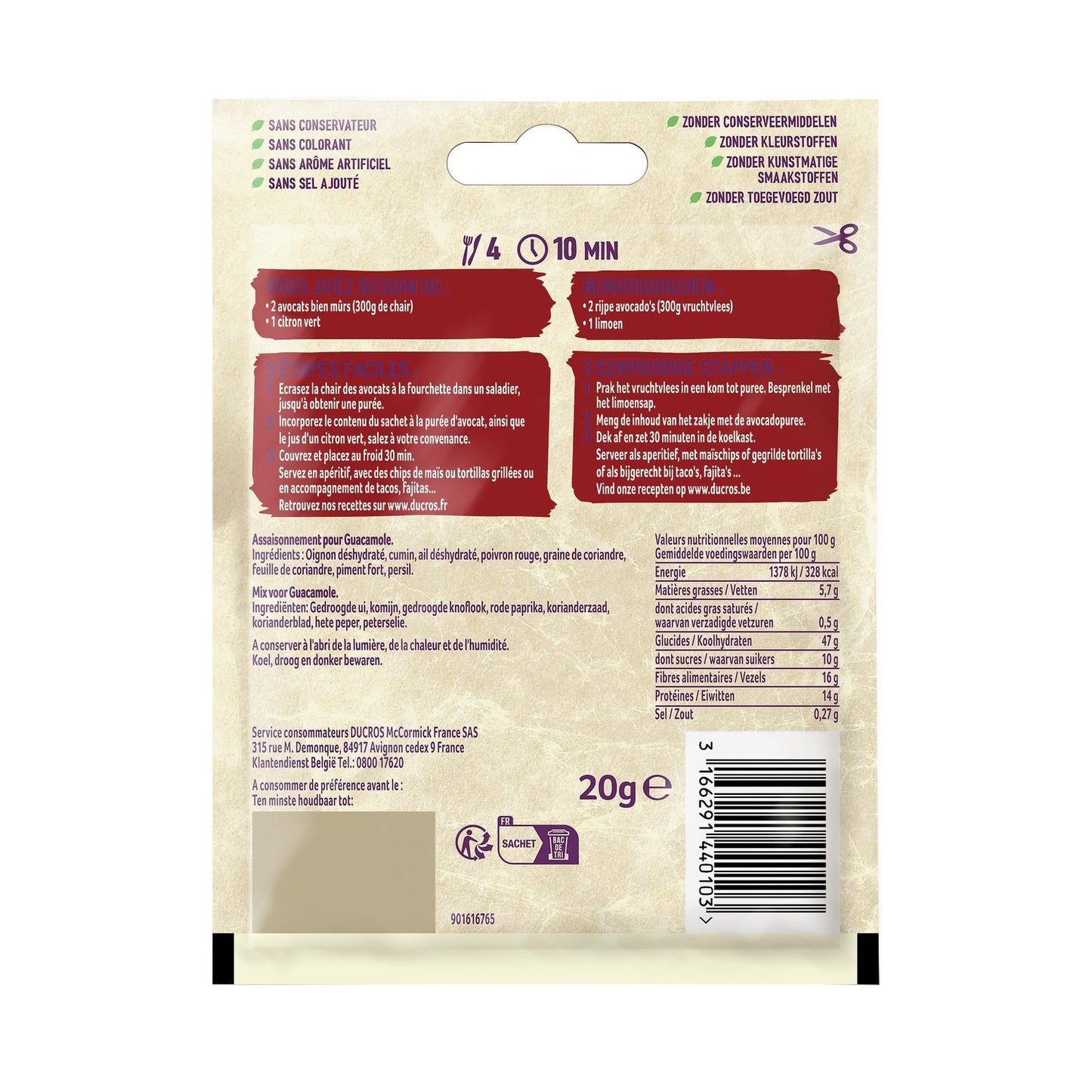 DUCROS Mexikanisches Guacamole-Gewürz