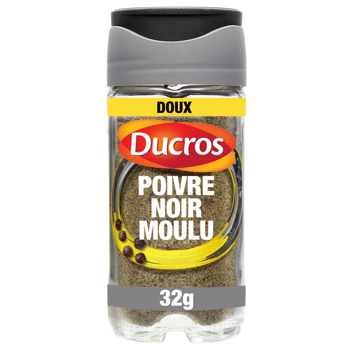 Poivre Noir Moulu Doux Force 5 DUCROS le pot de 32 g