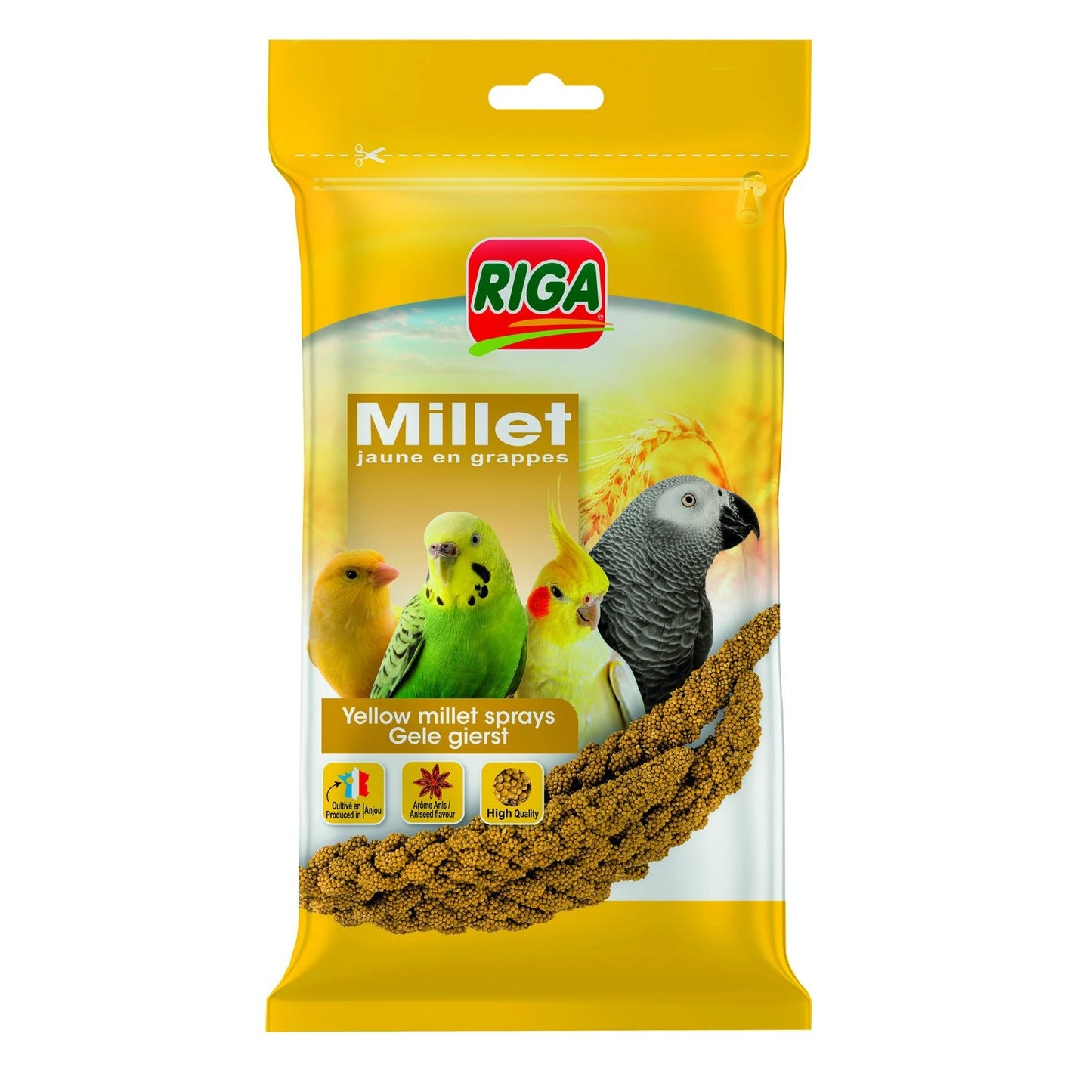 Aliment Epis de Millet Jaune pour Oiseaux Exotiques et Perruches RIGA