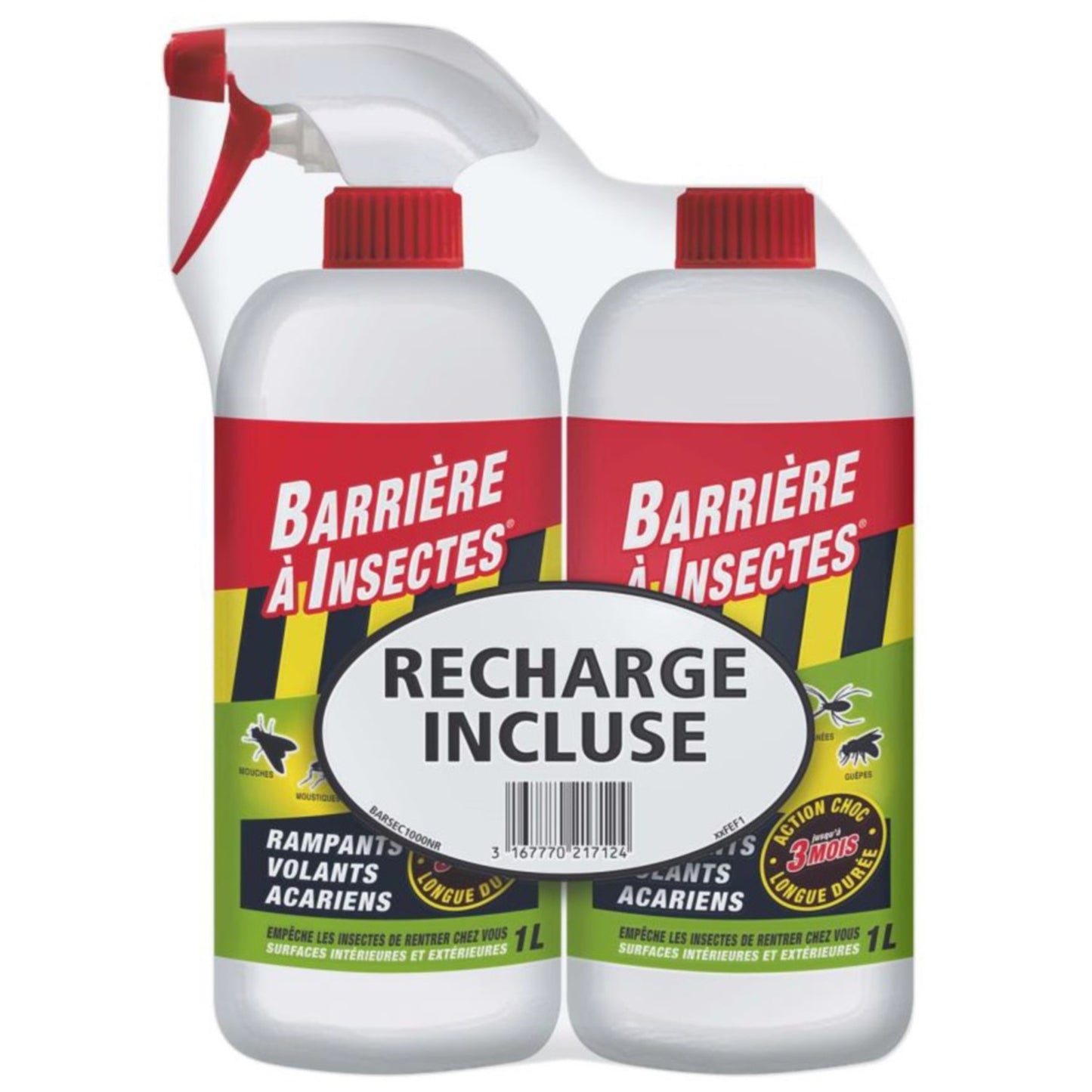 Insecticide Insectes Rampants Volants Acariens 1L avec une recharge BARRIERE A INSECTES
