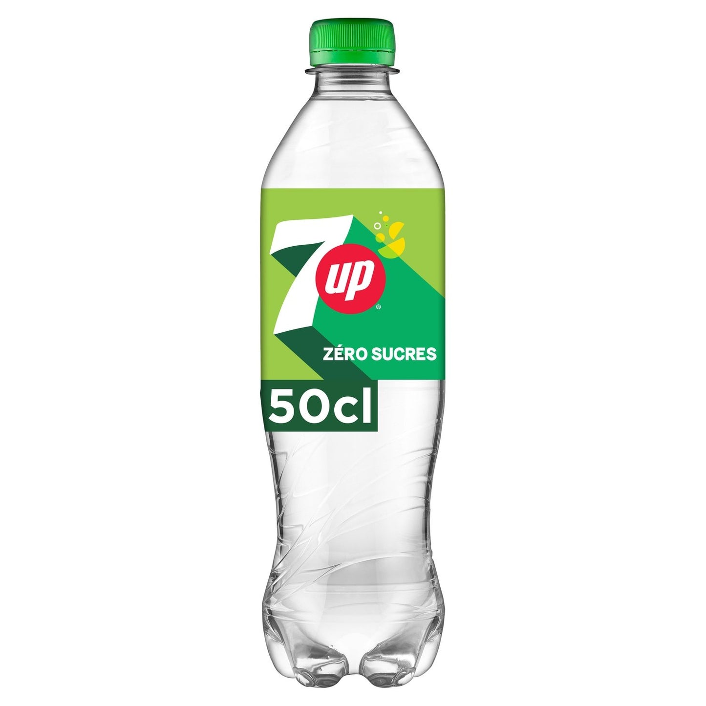 Soda au Citron et Citron Vert Zéro Sucres 7UP la bouteille de 50cL