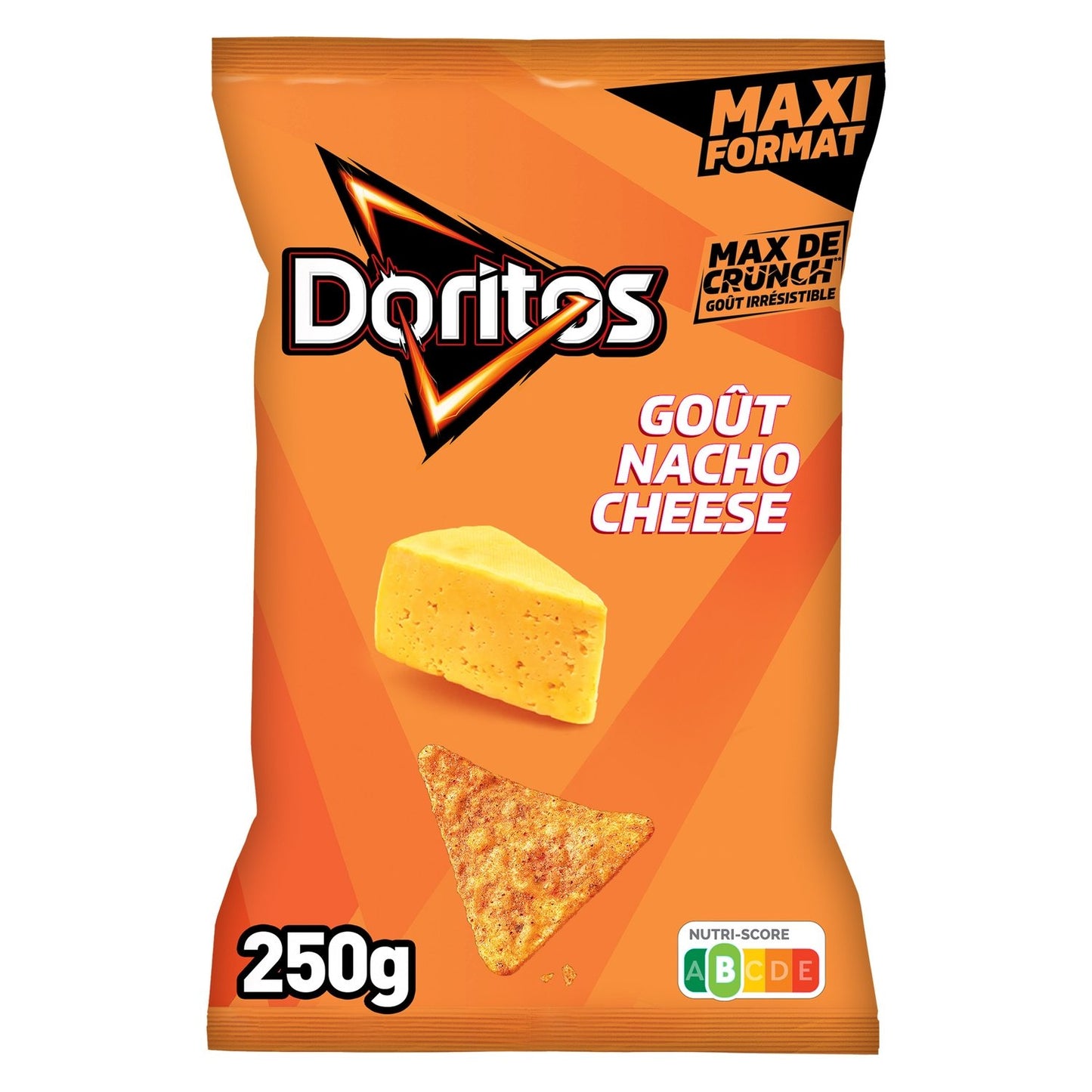 Chips Tortilla Goût Nacho Cheese Fromage Maxi Format DORITOS le sachet de 250g