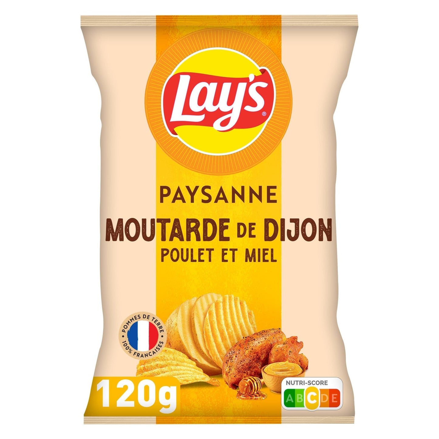 Chips Recette Paysanne Saveur Poulet Moutarde de Dijon et Miel LAY'S le sachet de 120g