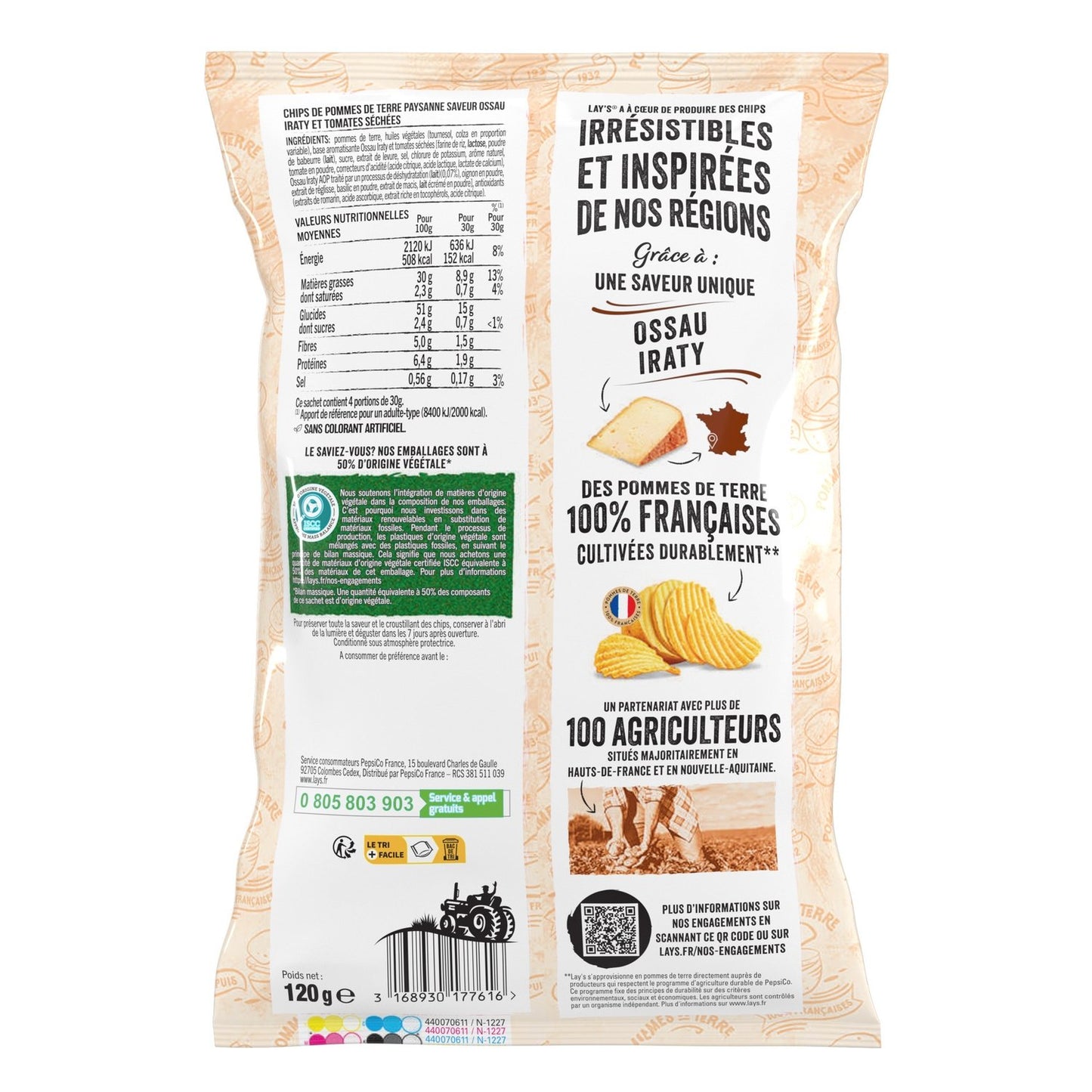 Chips Recette Paysanne Saveur Ossau Iraty et Tomates Séchées LAY'S