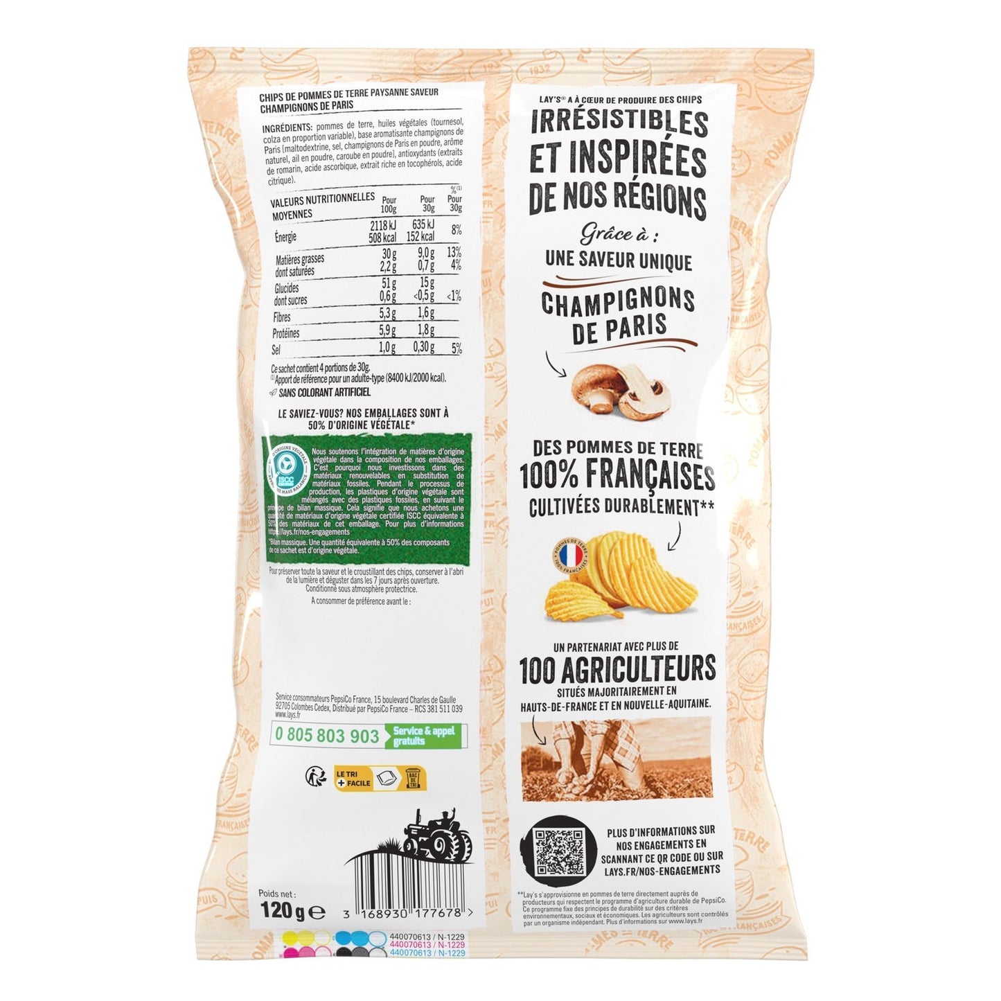 Chips Recette Paysanne Saveur Champignons de Paris LAY'S