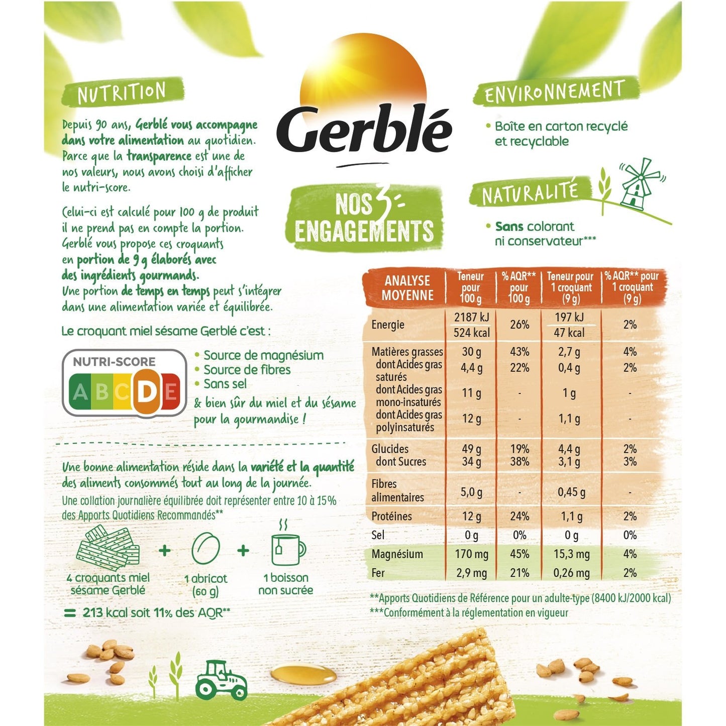 Biscuit Croquant Miel Sésame GERBLE