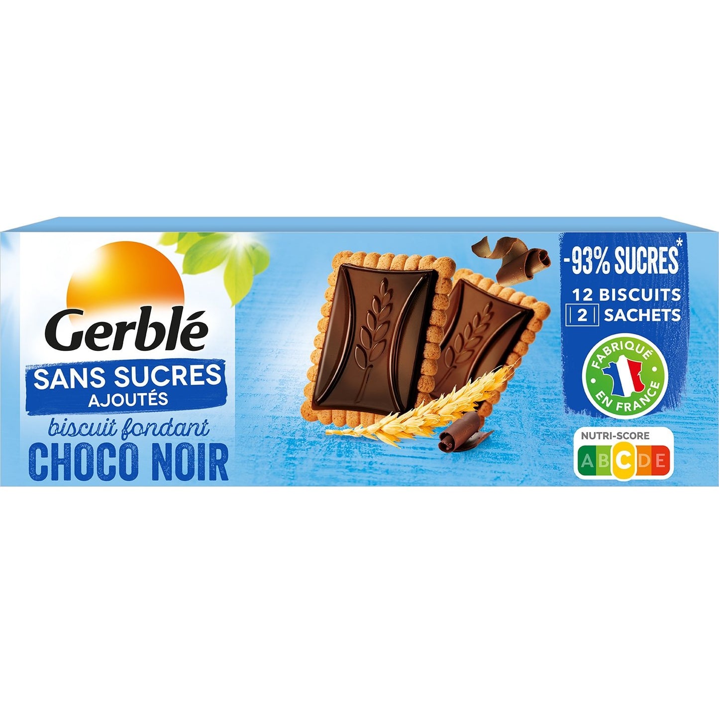 Biscuit Fondant Chocolat Noir Sans Sucres Ajoutés GERBLE la boîte de 126g