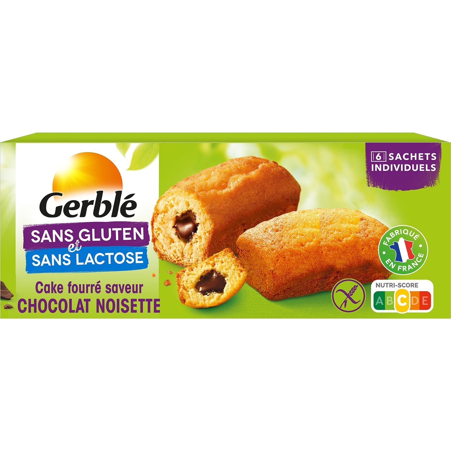 Cake Fourré Noisette Sans Gluten GERBLE la boîte de 210g