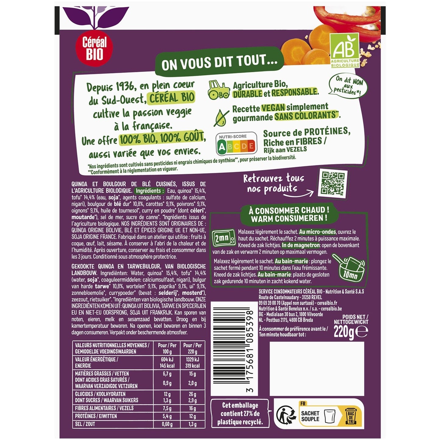 Organic Quinoa & Indian-Style Bulgur Organic Cereal