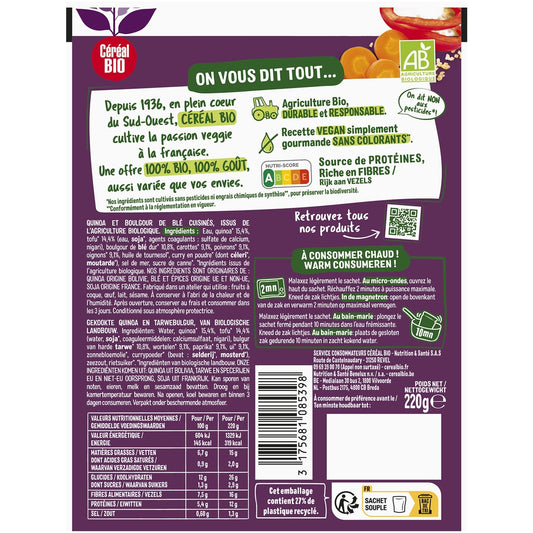 Quinoa & Boulghour à l'Indienne Bio CEREAL BIO