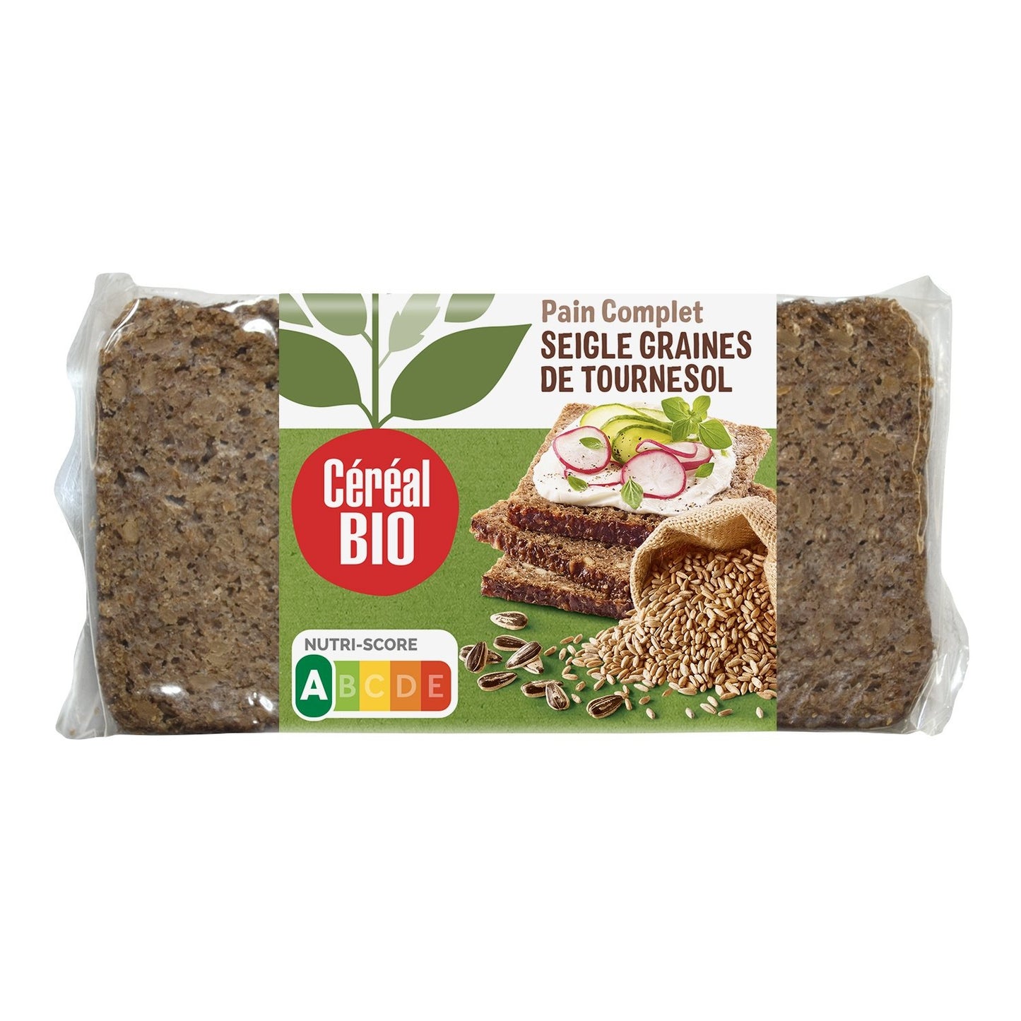 Pain Complet de Seigle Graines de Tournesol Bio CEREAL BIO le sachet de 7 tranches - 500 g