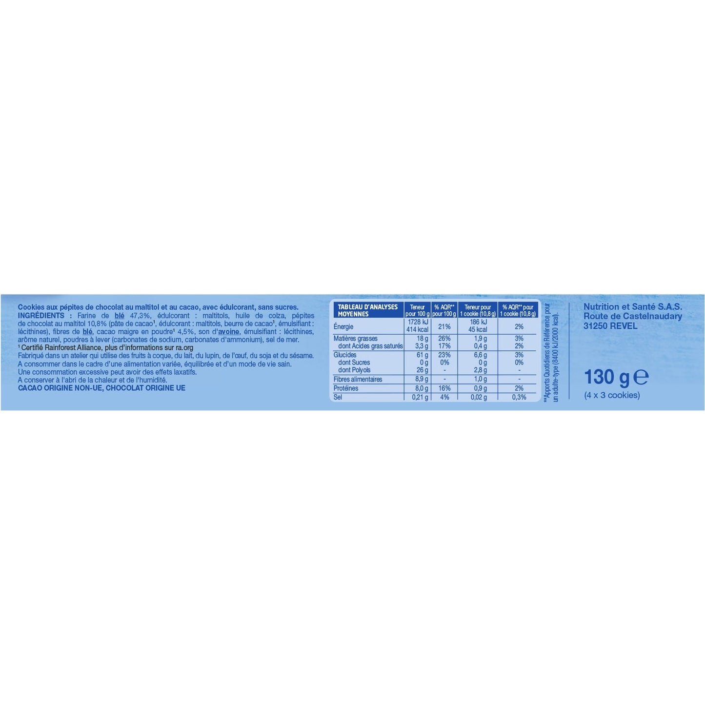GERBLE Sugar-Free Cocoa Chip Cookie