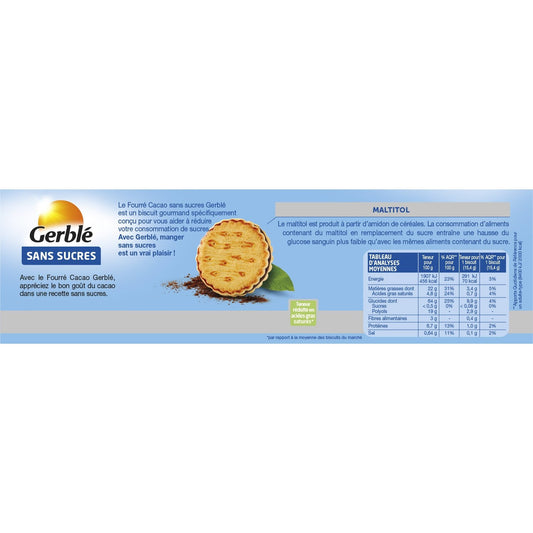 Biscuit Fourré Cacao Sans Sucres GERBLE