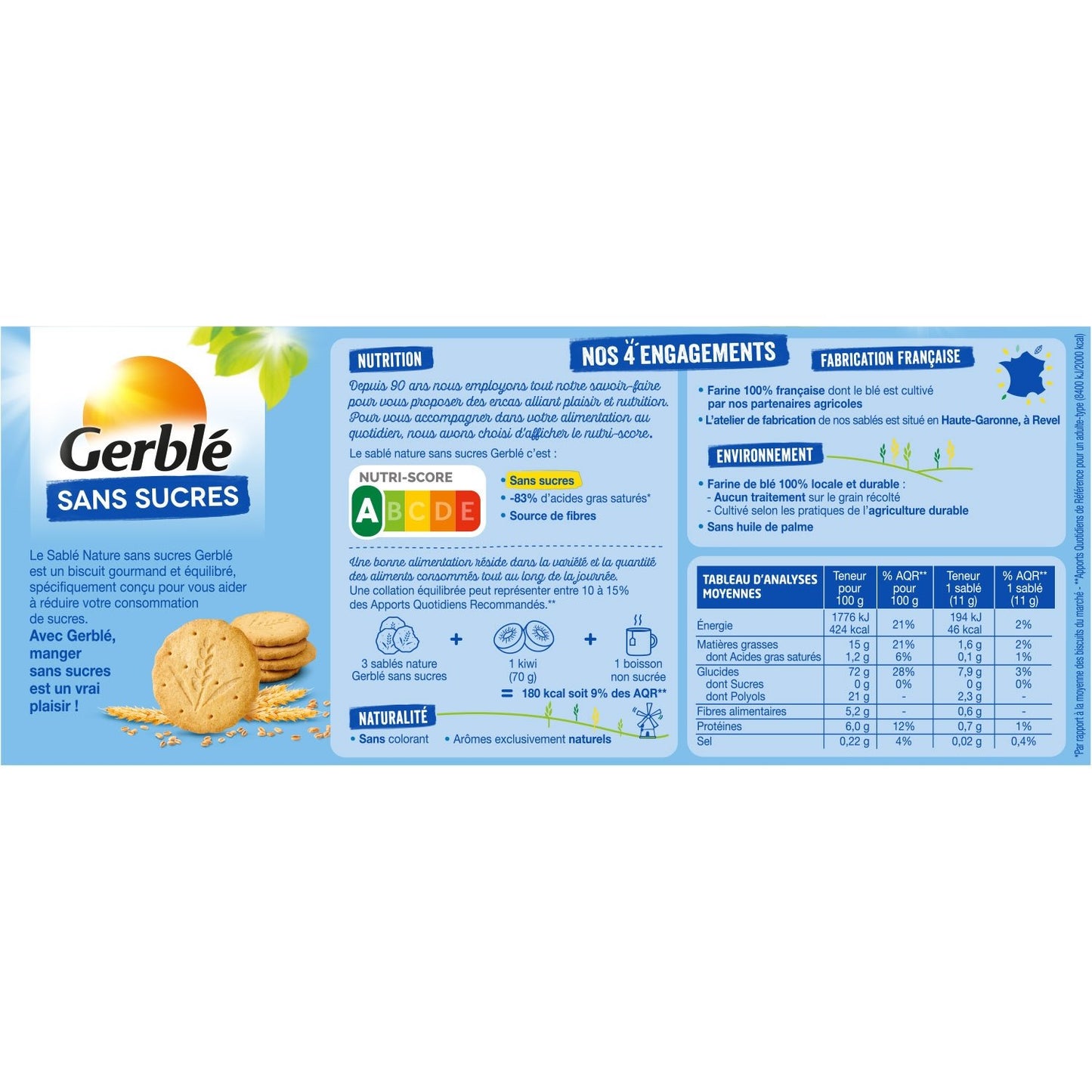 Biscuit Nature Sans Sucres GERBLE