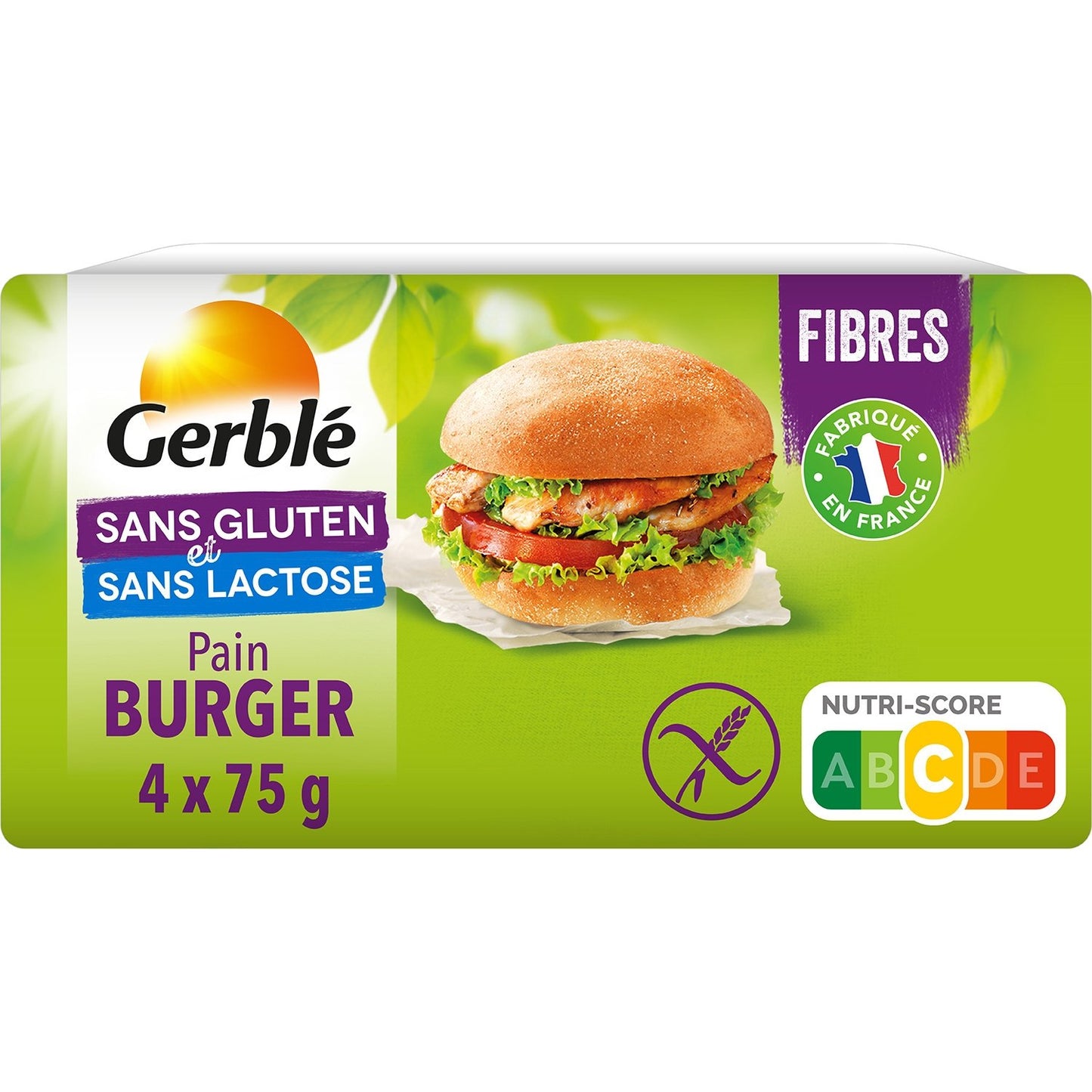 Pain Burger Sans Gluten GERBLE le paquet de 300g