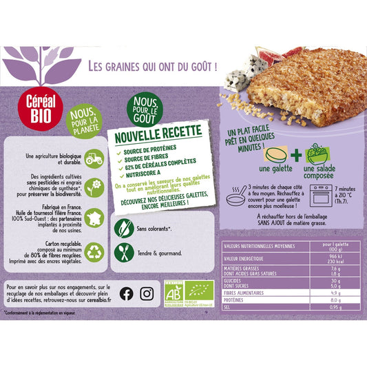 Galettes Boulgour au Roquefort et Figues Bio CEREAL BIO