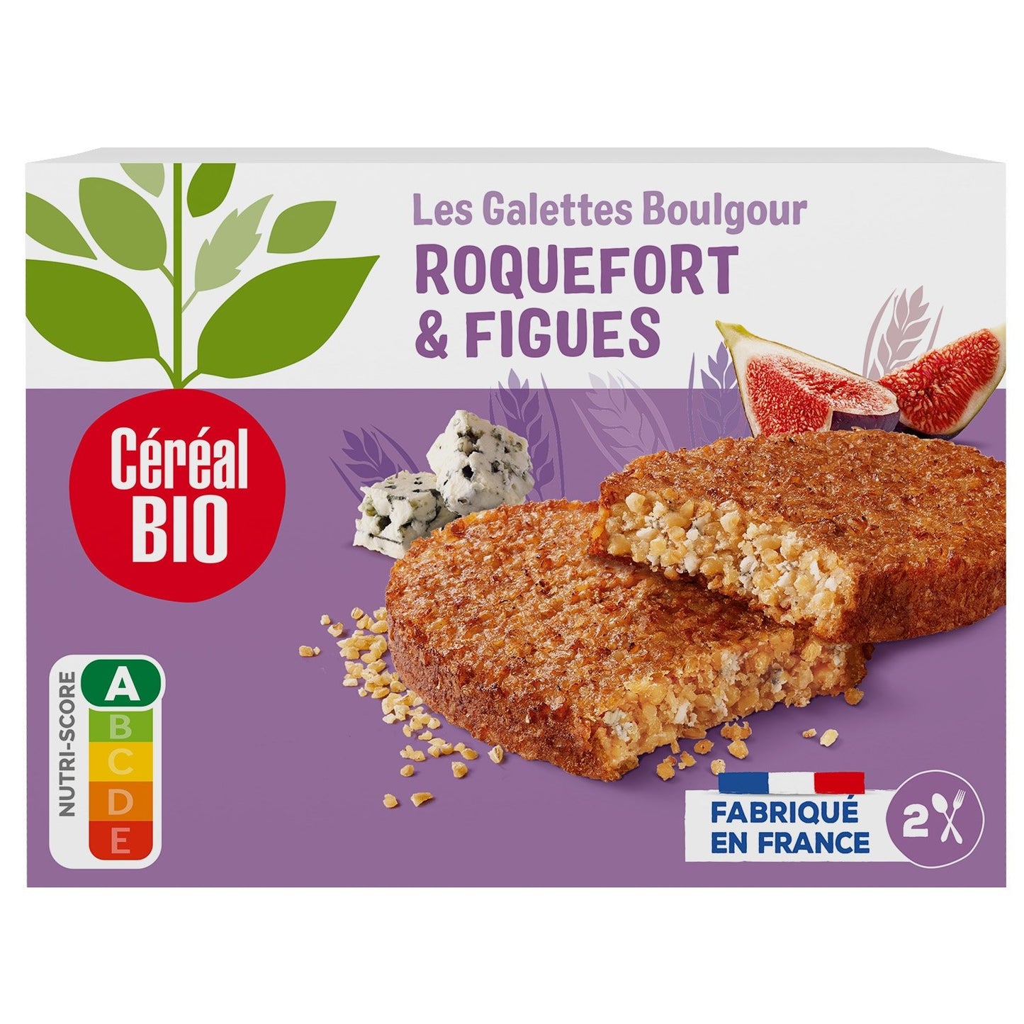 Galettes Boulgour au Roquefort et Figues Bio CEREAL BIO les 2 galettes de 100g