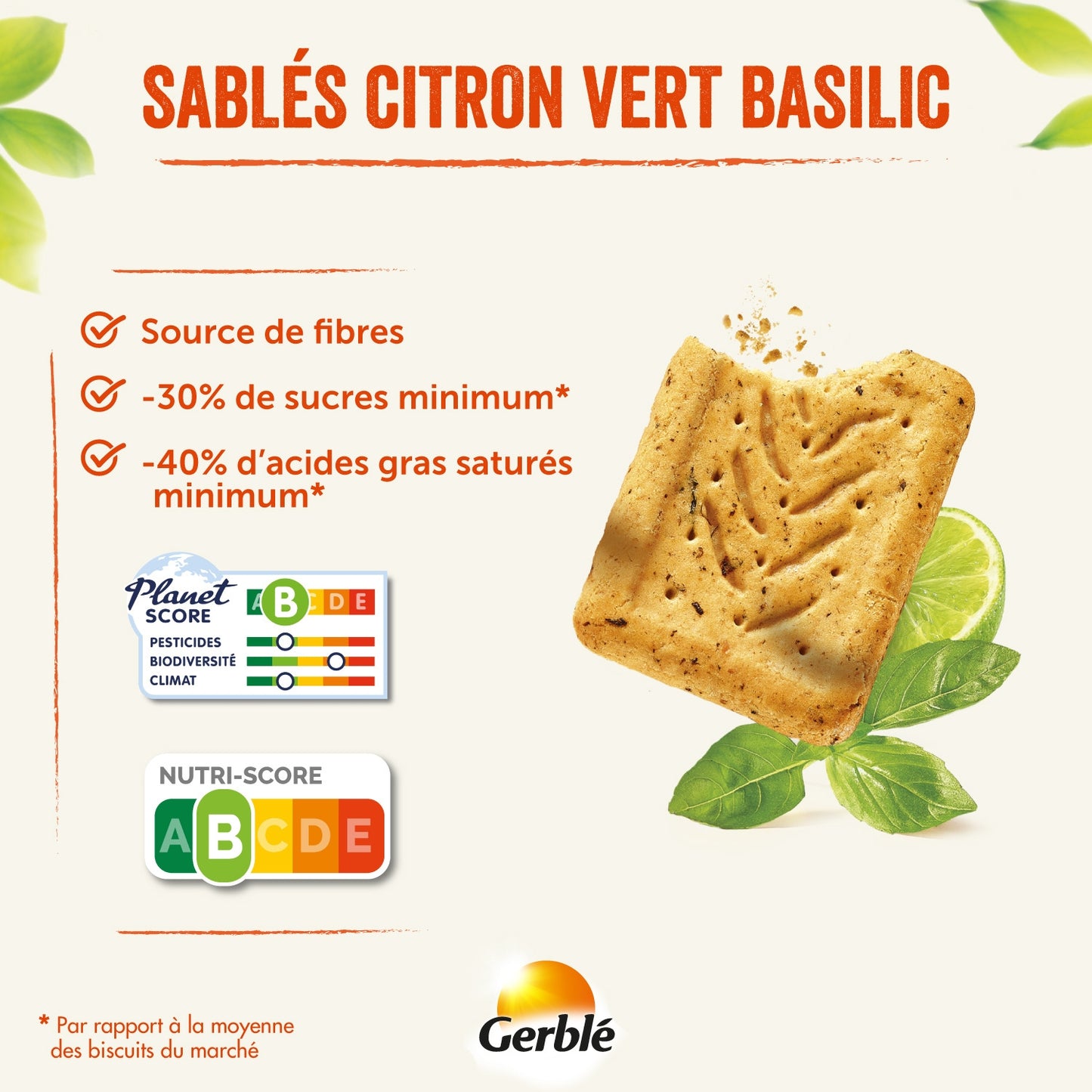 GERBLE Shortbread mit Limette und Basilikum