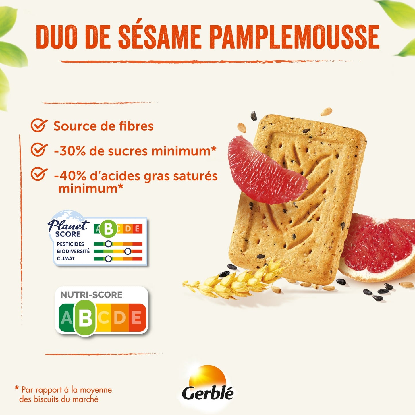 Biscuit Sésame Pamplemousse GERBLE