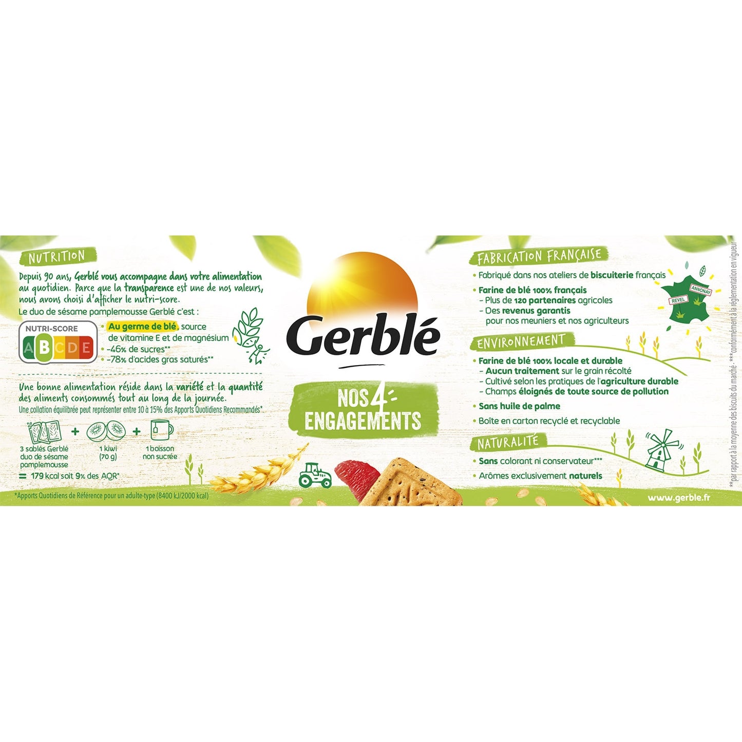 Biscuit Sésame Pamplemousse GERBLE