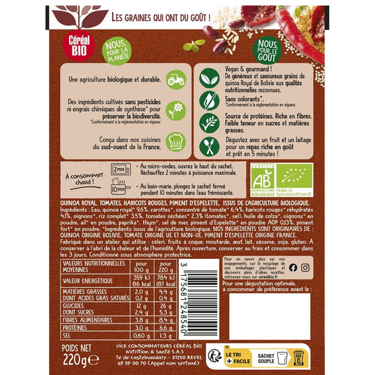 Quinoa Royal Tomates Séchées et Piment d'Espelette Bio CEREAL BIO