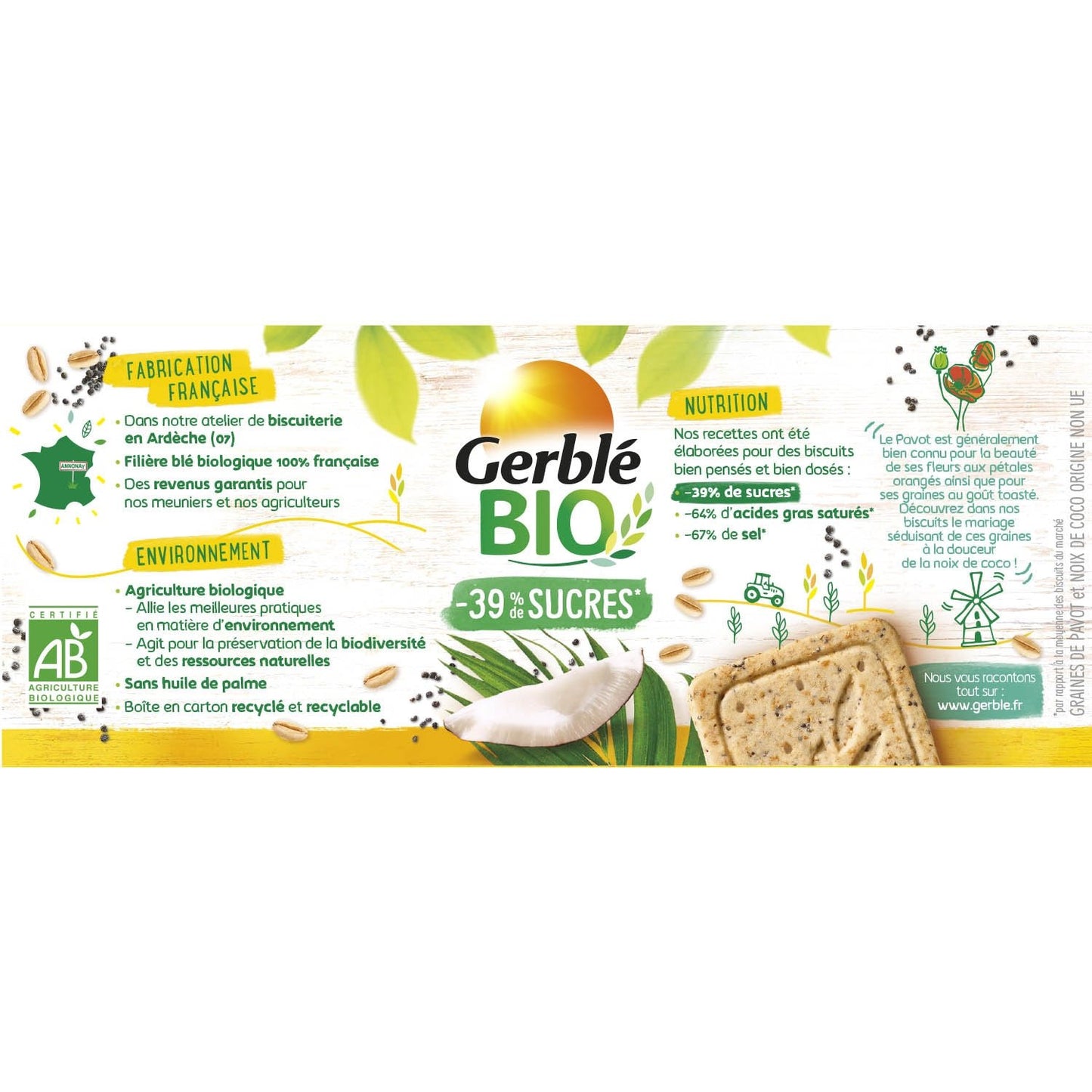 Biscuit Coco Pavot GERBLE BIO