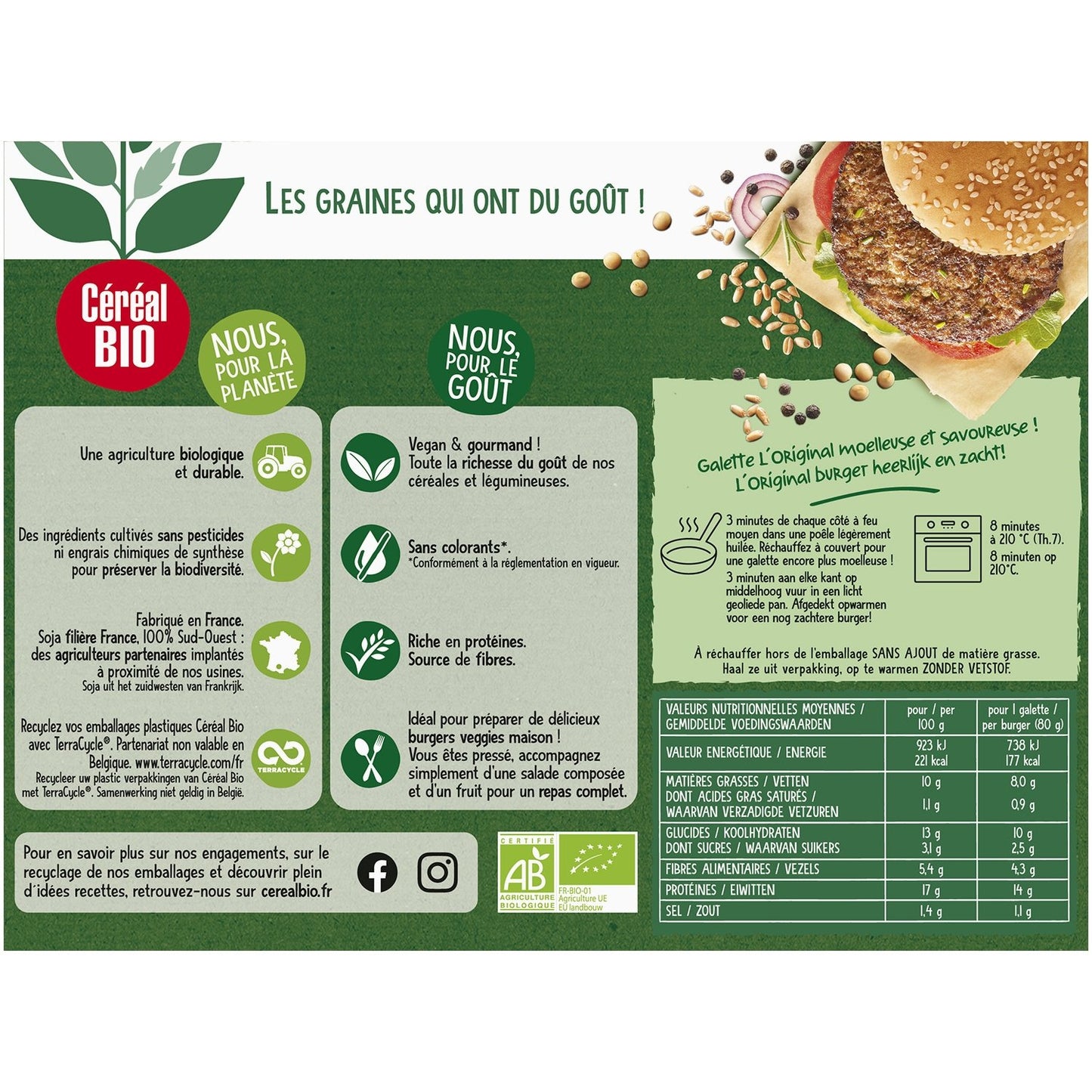Hamburger “L’Original” con soia, cipolla e grano biologico CEREAL BIO