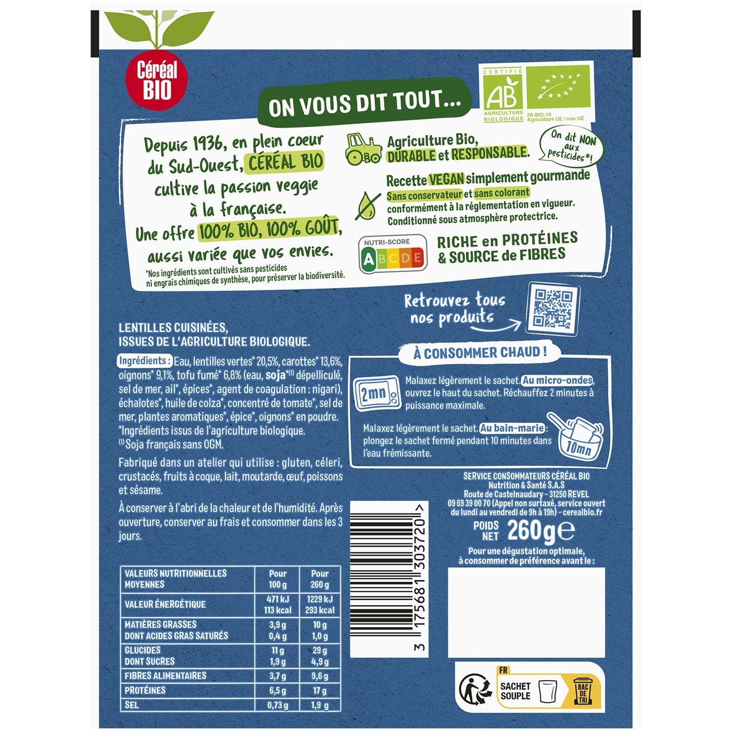 Small Salted Vegetarian Express Meal CEREAL BIO