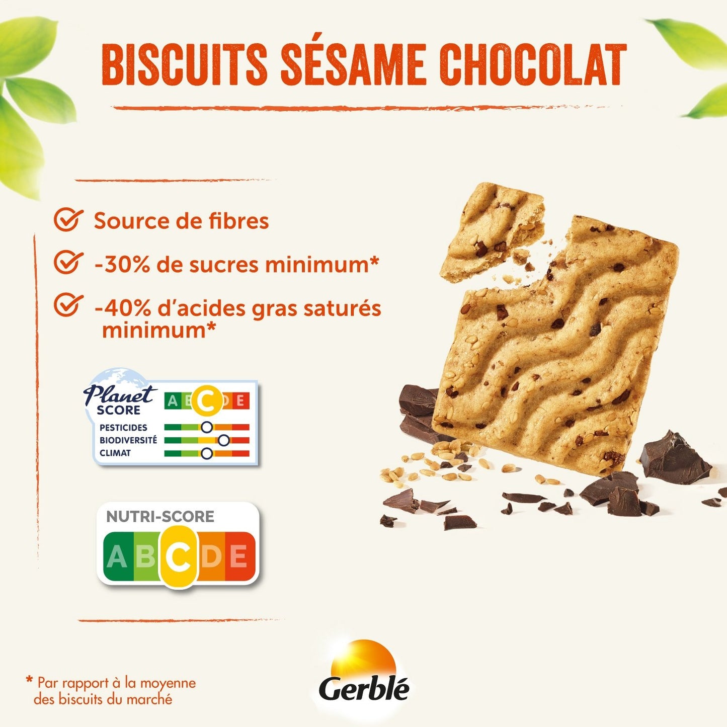 Biscuit Sésame Chocolat GERBLE