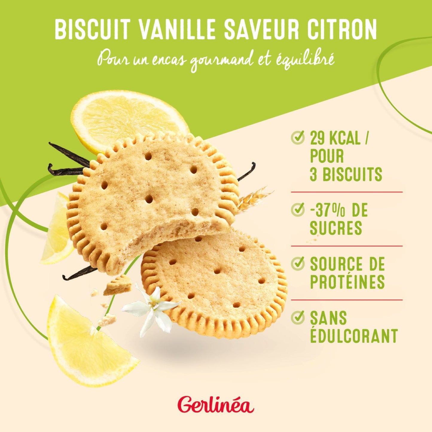 GERLINEA Vanilla Lemon Slimming Snack Biscuit