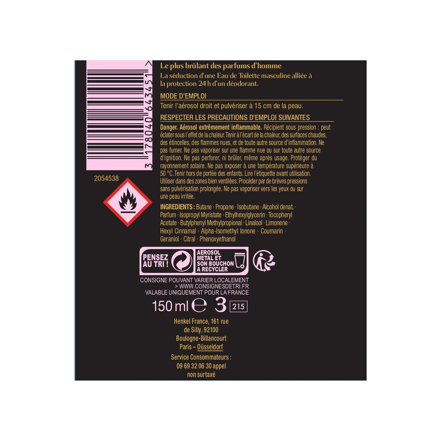 SCORPIO Absolute Black Men's Deodorant Spray