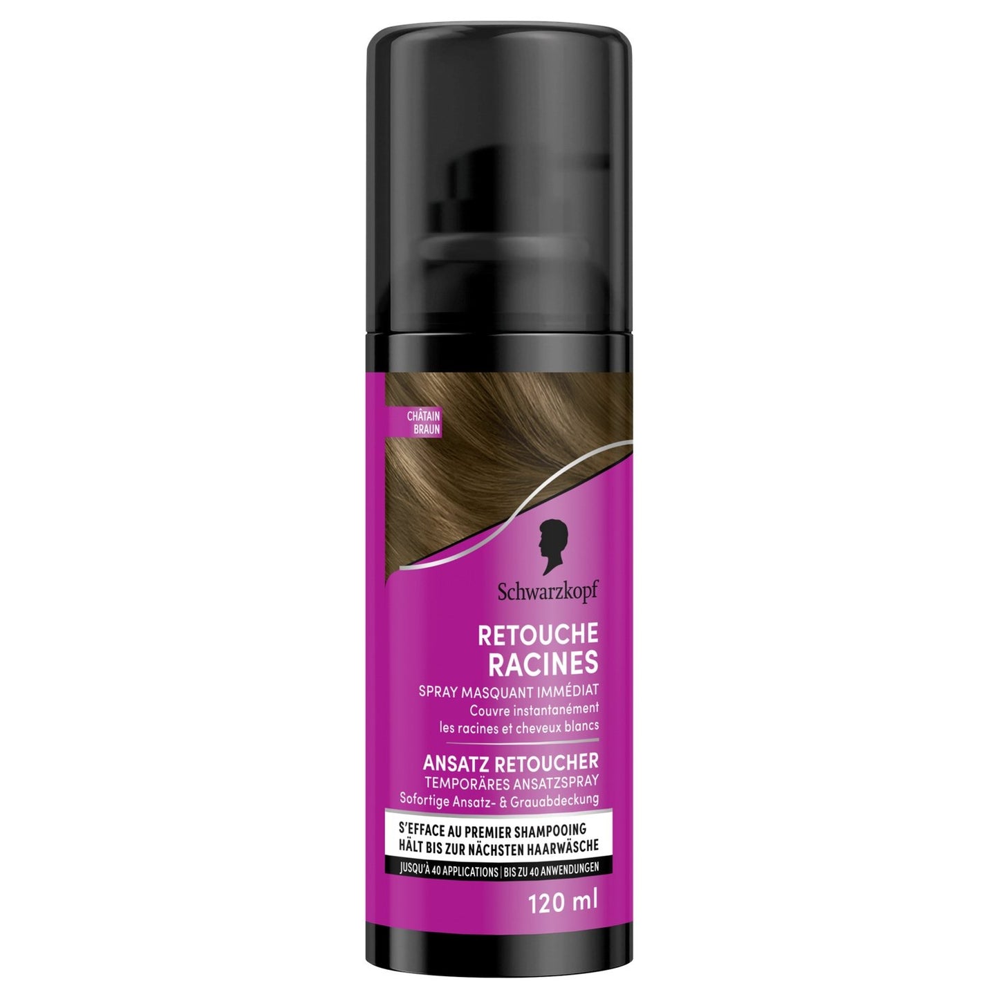 Coloration Spray Retouche Racines Châtain SCHWARZKOPF le spray de 120mL