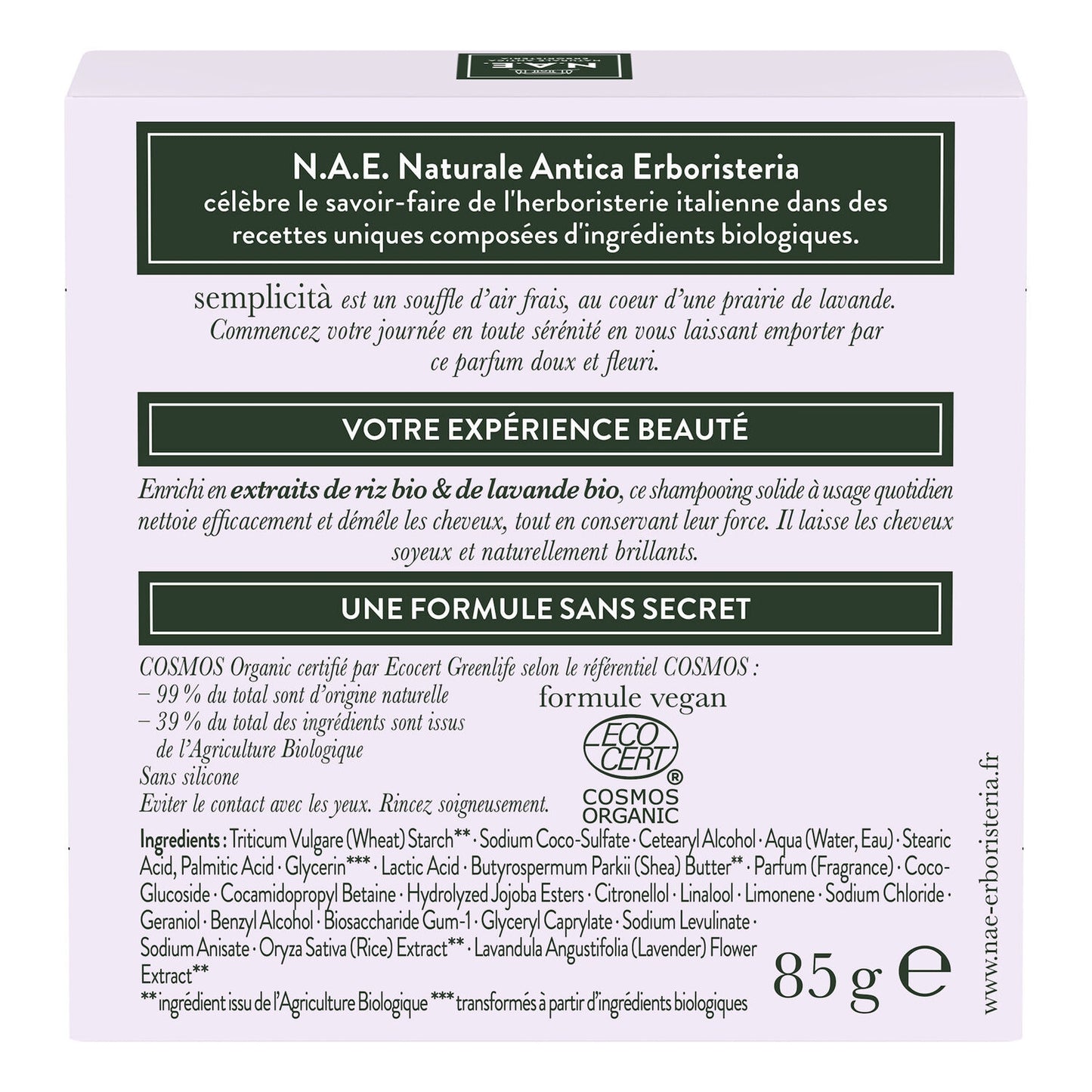 NAE Organic Daily Use Solid Shampoo