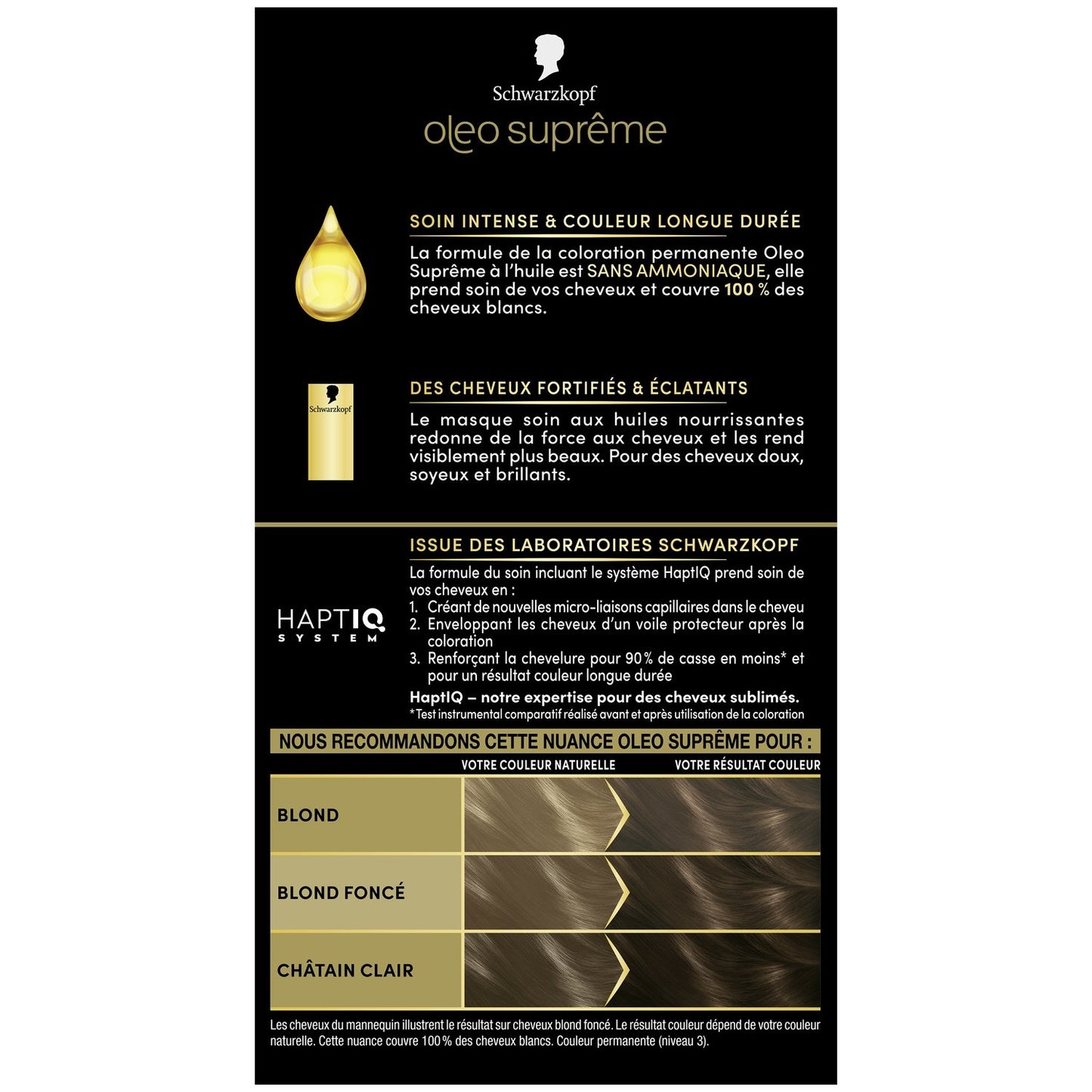 Coloration Permanente 5-10 Châtain Clair Glacé Sans Ammoniaque Couvre 100% Cheveux Blancs Oleo Supreme SCHWARZKOPF