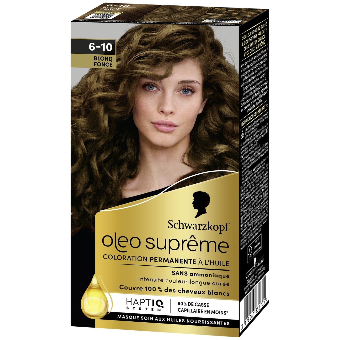 Coloration Permanente 6-10 Blond Foncé Sans Ammoniaque Oleo Supreme SCHWARZKOPF la boite de coloration