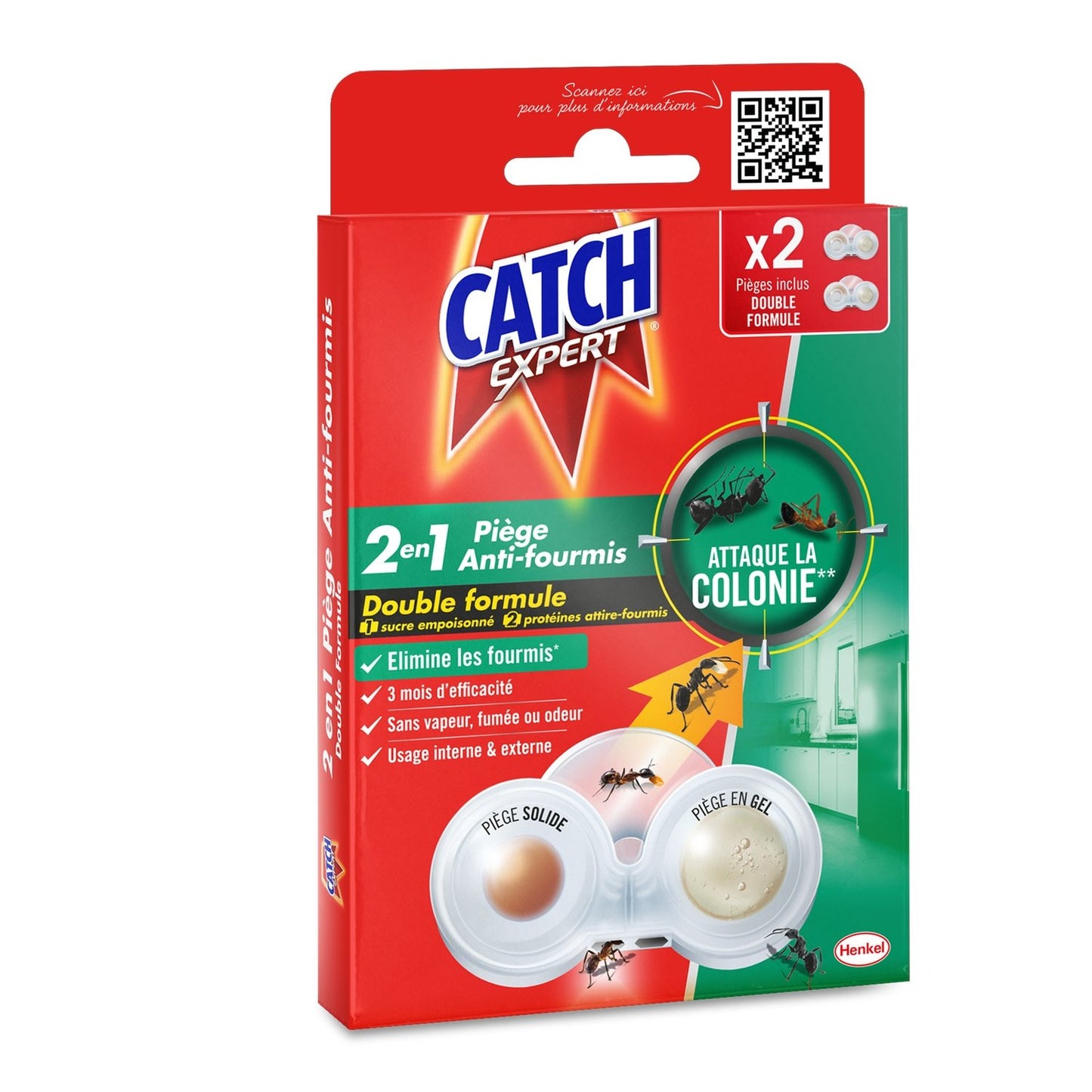 Anti-Fourmis Piège 2en1 Expert CATCH la boîte de 2 pièges