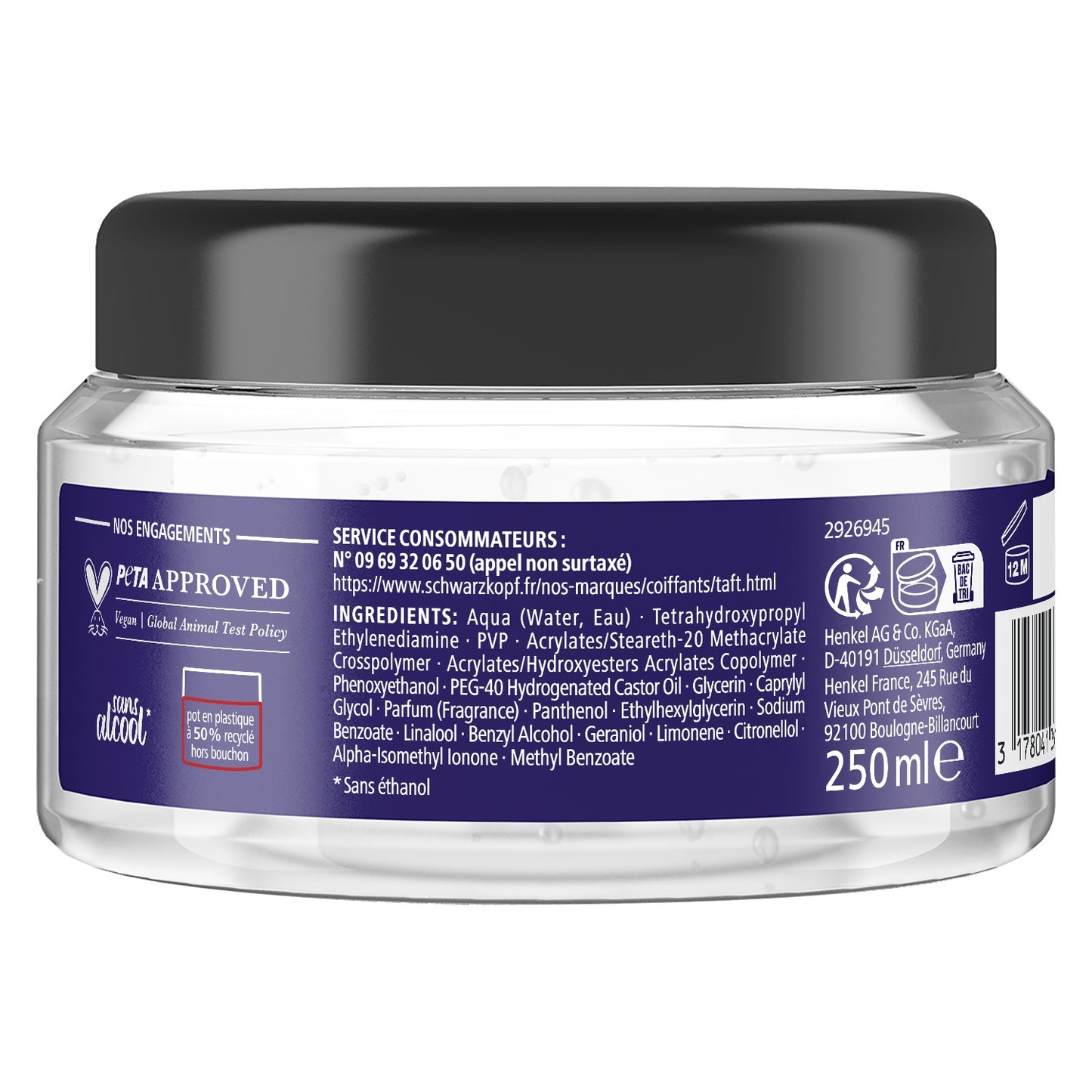 Gel Coiffant Fixation Forte Résistance Humidité Effet Titane Taft SCHWARZKOPF