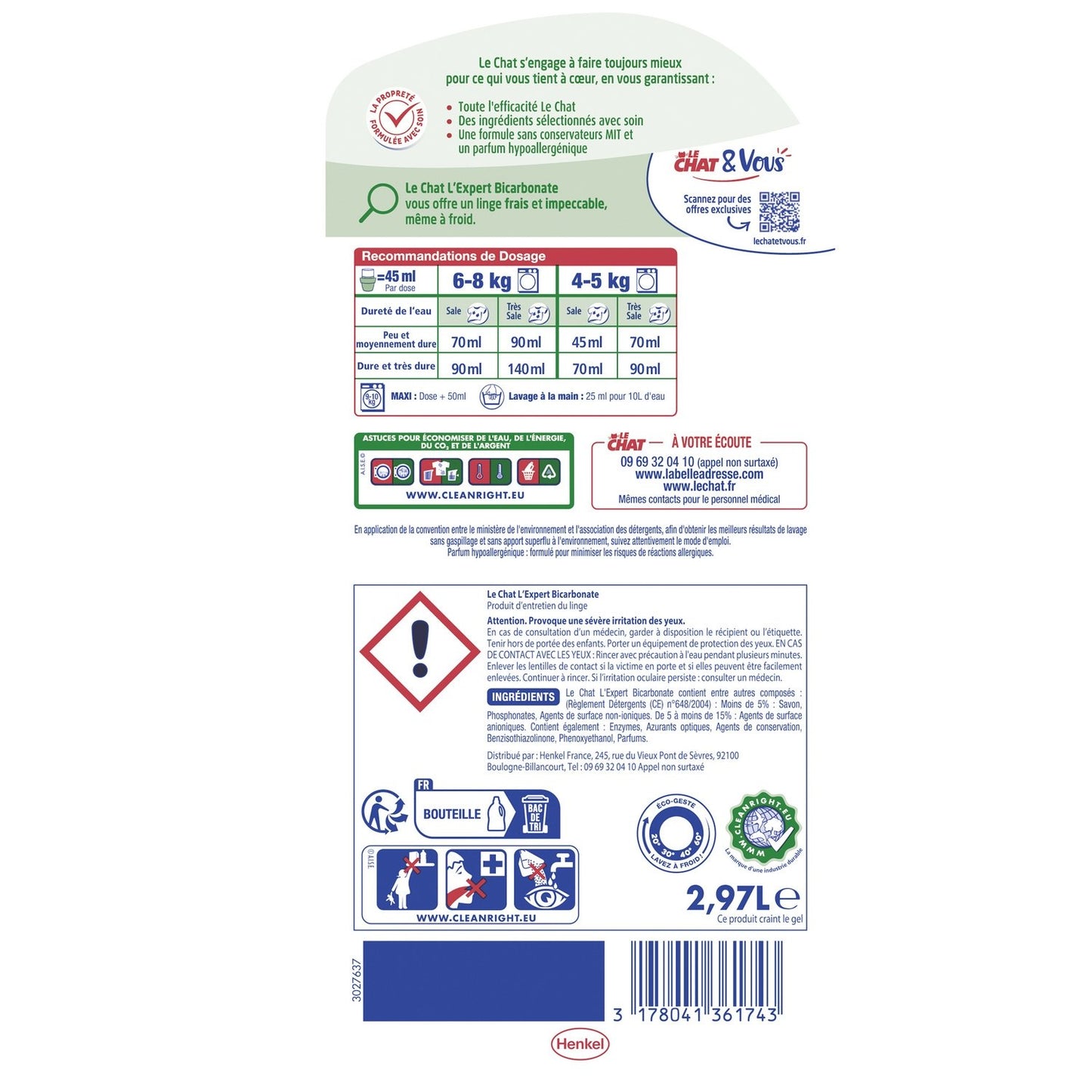 LE CHAT Liquid Bicarbonate Laundry Detergent