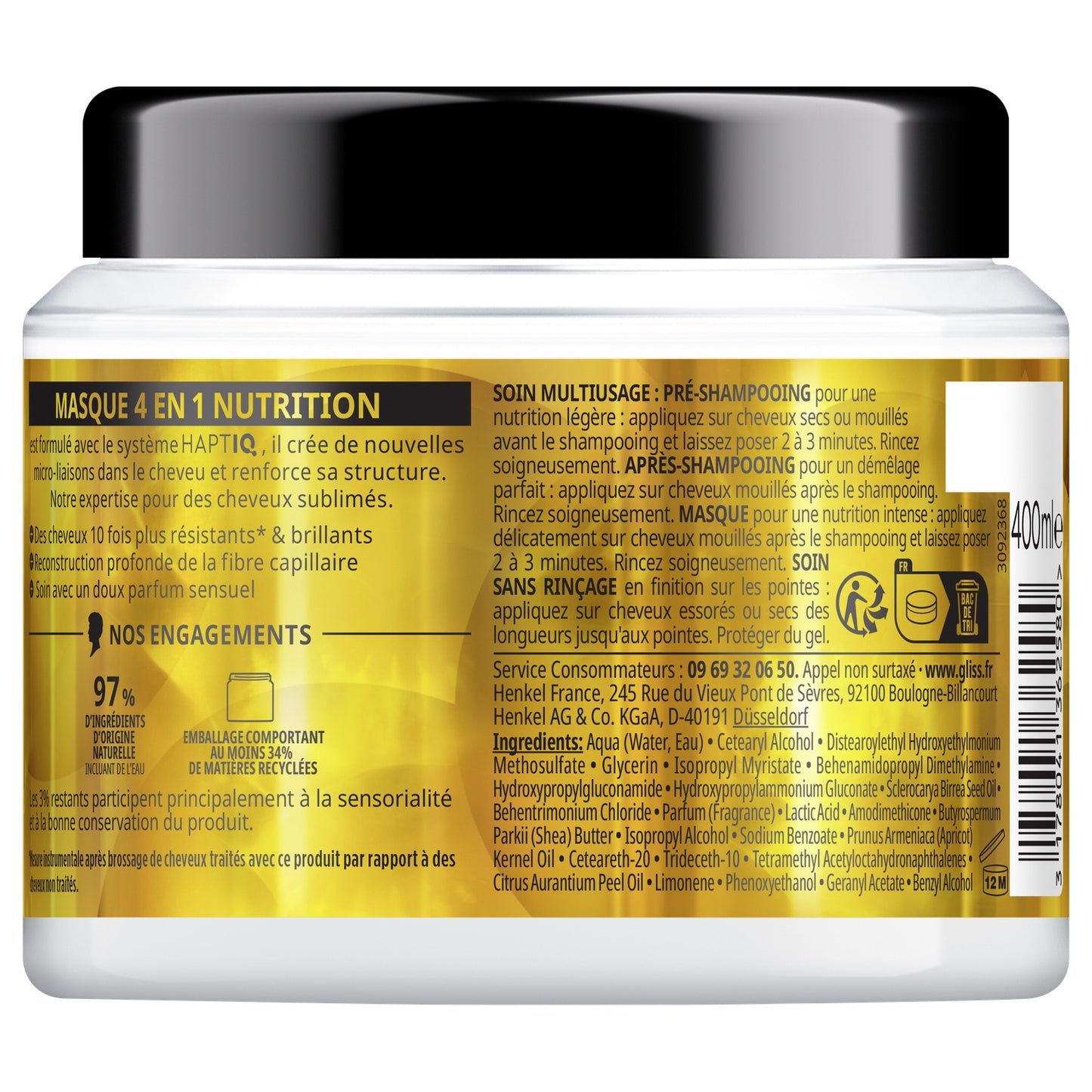 Masque Nutrition Haptiq Et Huile De Marula Gliss GLISS
