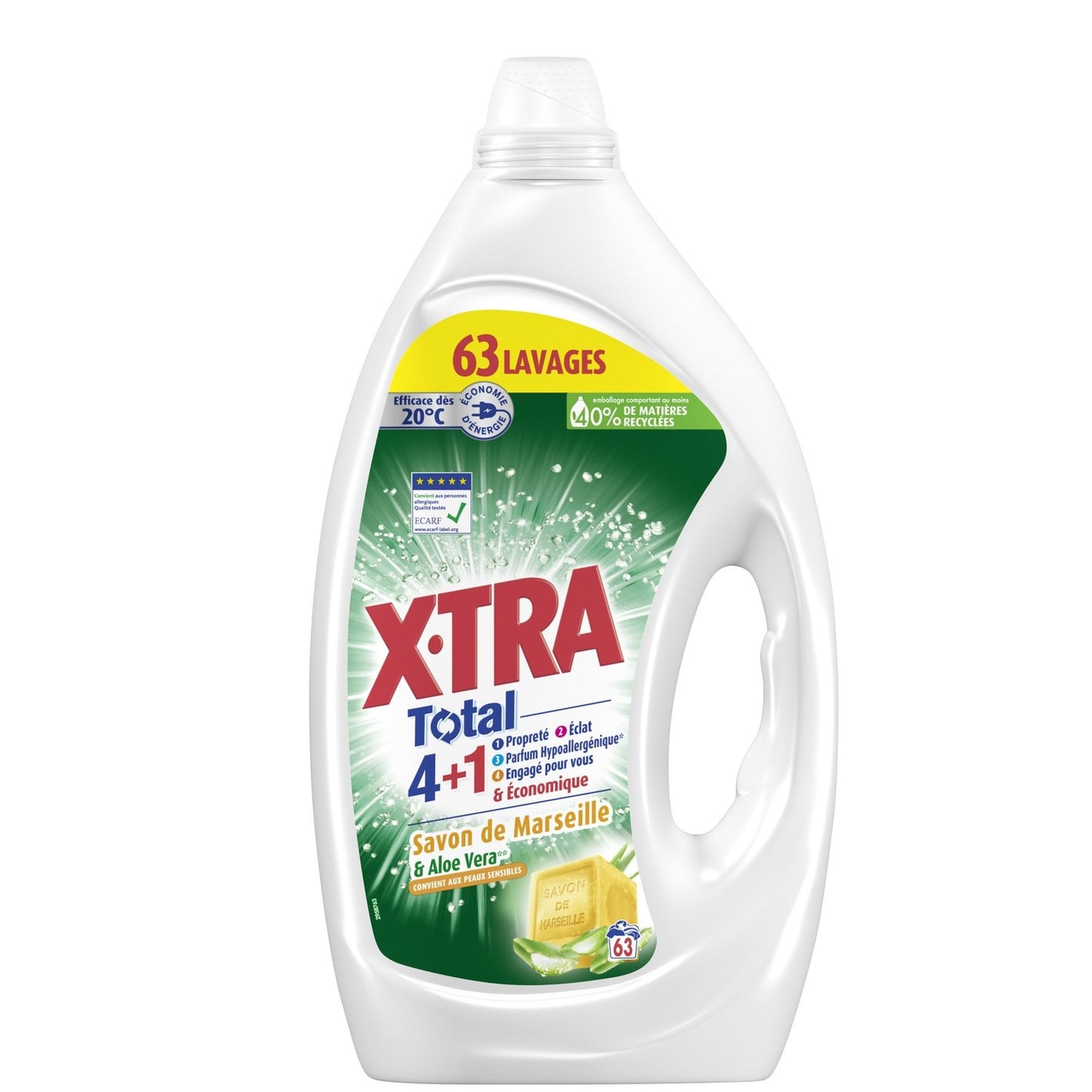 Lessive Liquide Savon de Marseille et Aloe Vera X-TRA