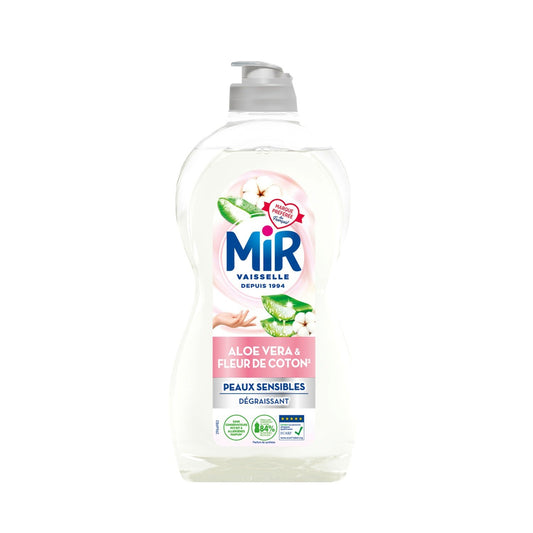 Liquide Vaisselle Aloe Vera Fleurs de Coton Hypoallergénique Dégraissant Peaux Sensibles MIR