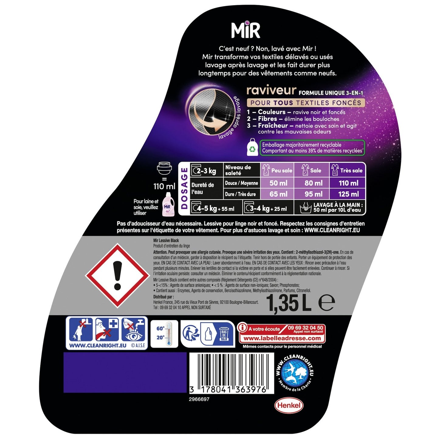 Lessive Liquide Raviveur Noir MIR