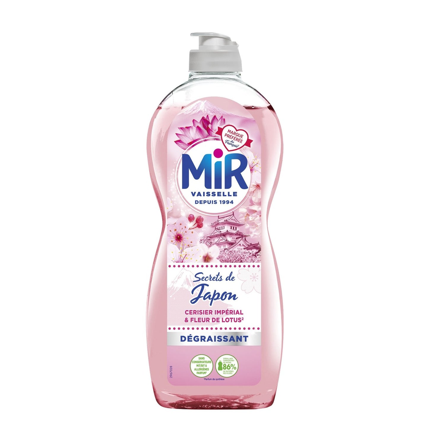 Liquide Vaisselle Fleurs de Lotus Cerisier Dégraissant MIR